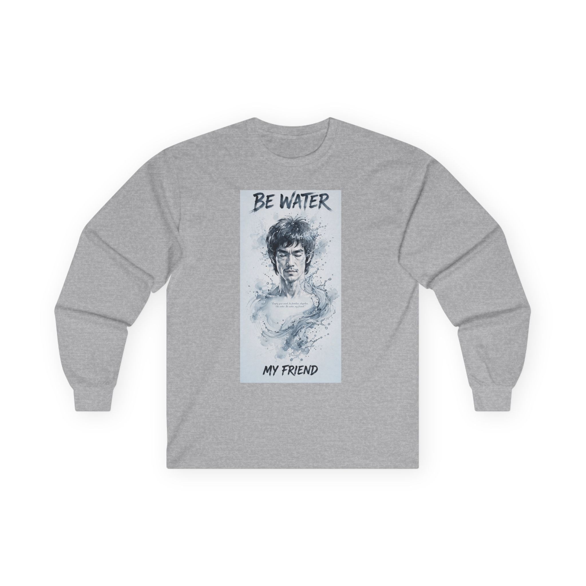 The Water Way Long Sleeve Tee – Bruce Lee's Classic Portrait, Relaxed Cut, Built to Age Gracefully