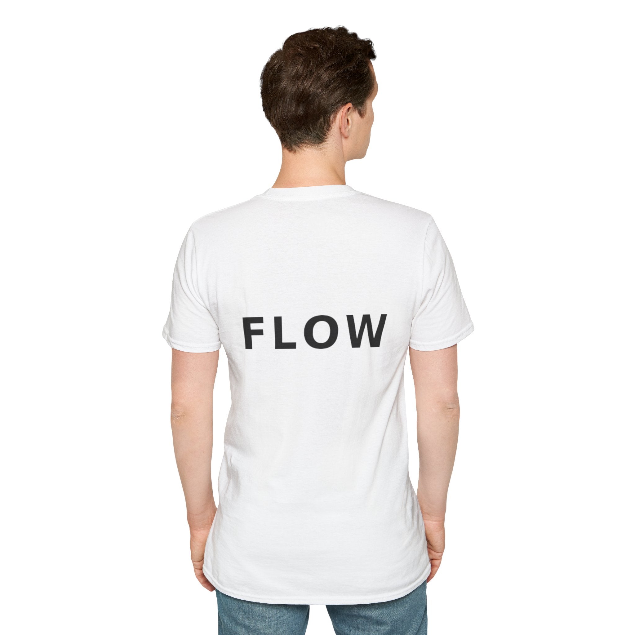 Flow Unisex Softstyle White T-Shirt NOTHING IS FIXED EVERYTHING FLOWS' Graphic Tee