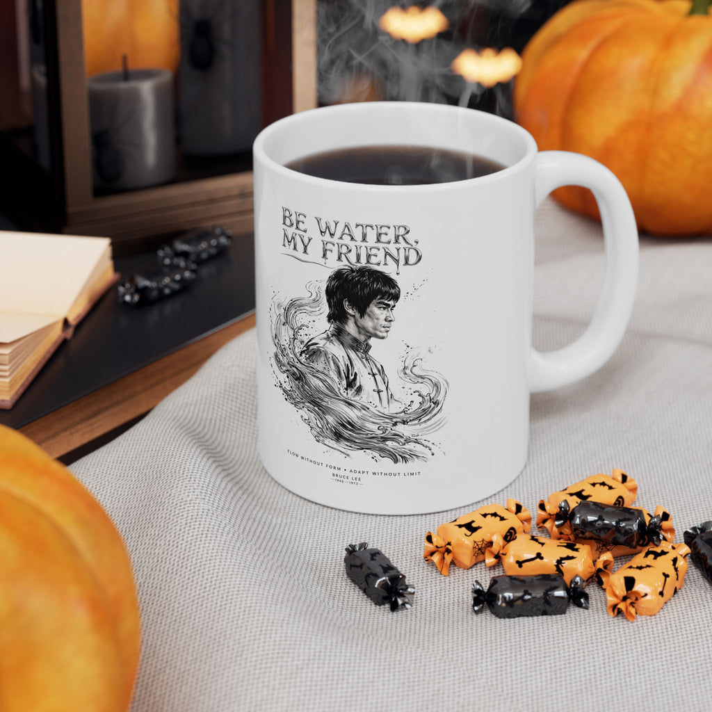 Bruce Lee “Be Water, My Friend” Ceramic Mug – Martial Arts Philosophy Gift (11oz / 15oz)