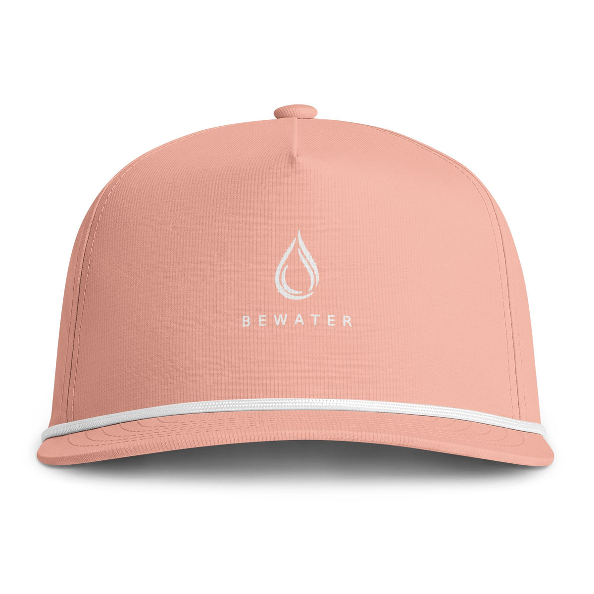 BeWater Sunwashed Rope Cap - Retro Water Drop Logo Rope-Trim Baseball Hat