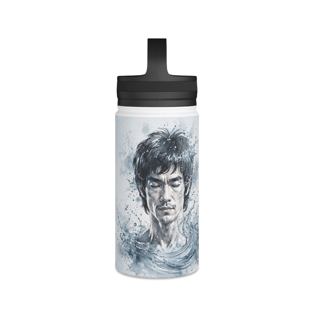 Bruce Lee "Be Water, My Friend" Sports Water Bottle – BPA-Free, Leak-Proof Flip Lid, Inspirational Martial Arts Quote Gym Bottle (12oz / 18oz/ 32oz)