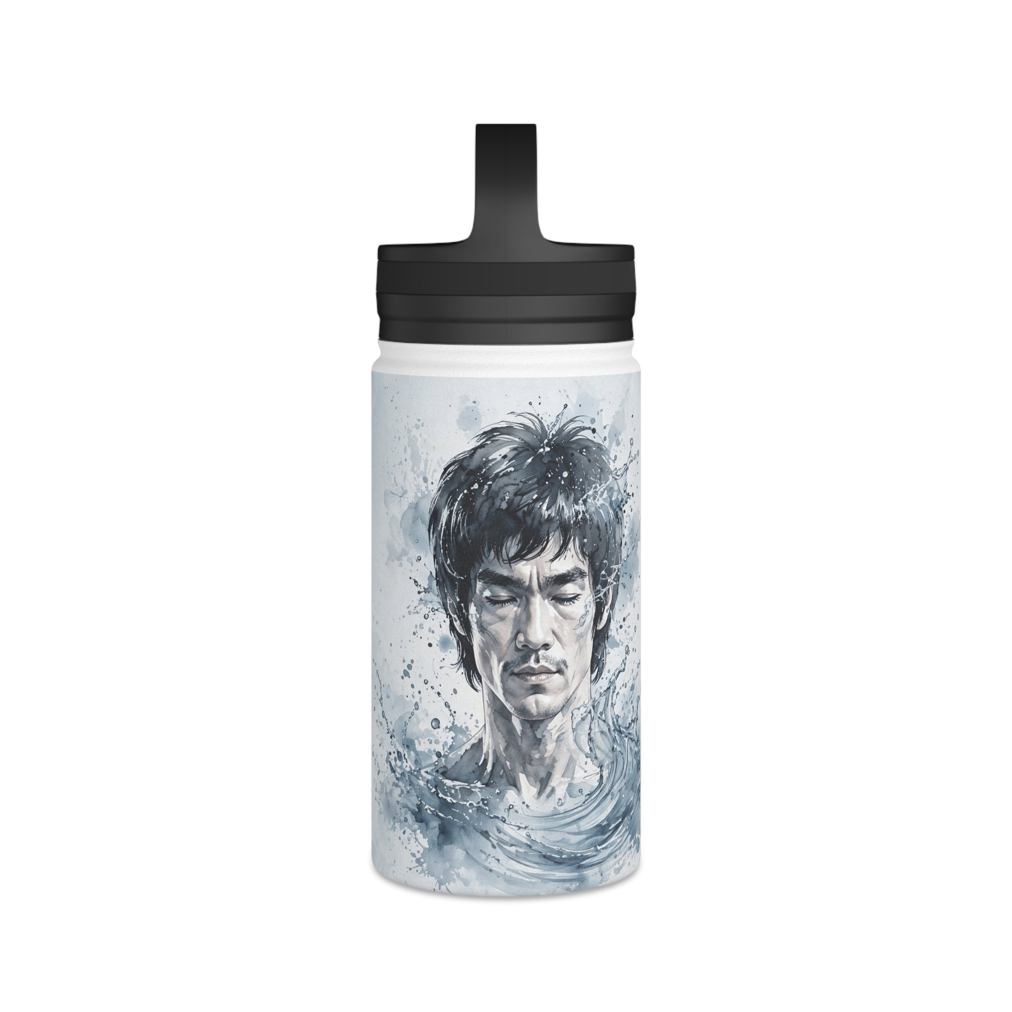 Bruce Lee "Be Water, My Friend" Sports Water Bottle – BPA-Free, Leak-Proof Flip Lid, Inspirational Martial Arts Quote Gym Bottle (12oz / 18oz/ 32oz)