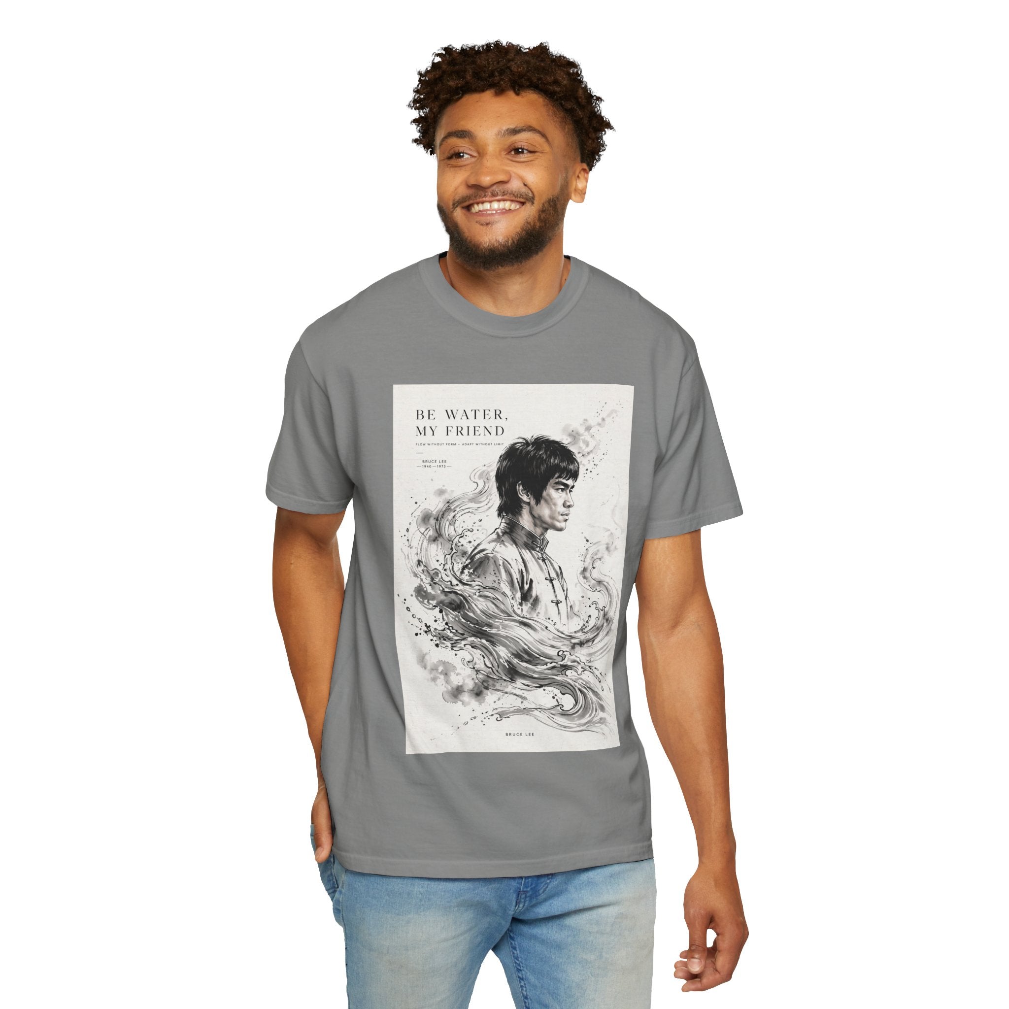 Unisex Garment-Dyed Multiple Colors T-shirt | Bruce Lee's Be Water My Friend