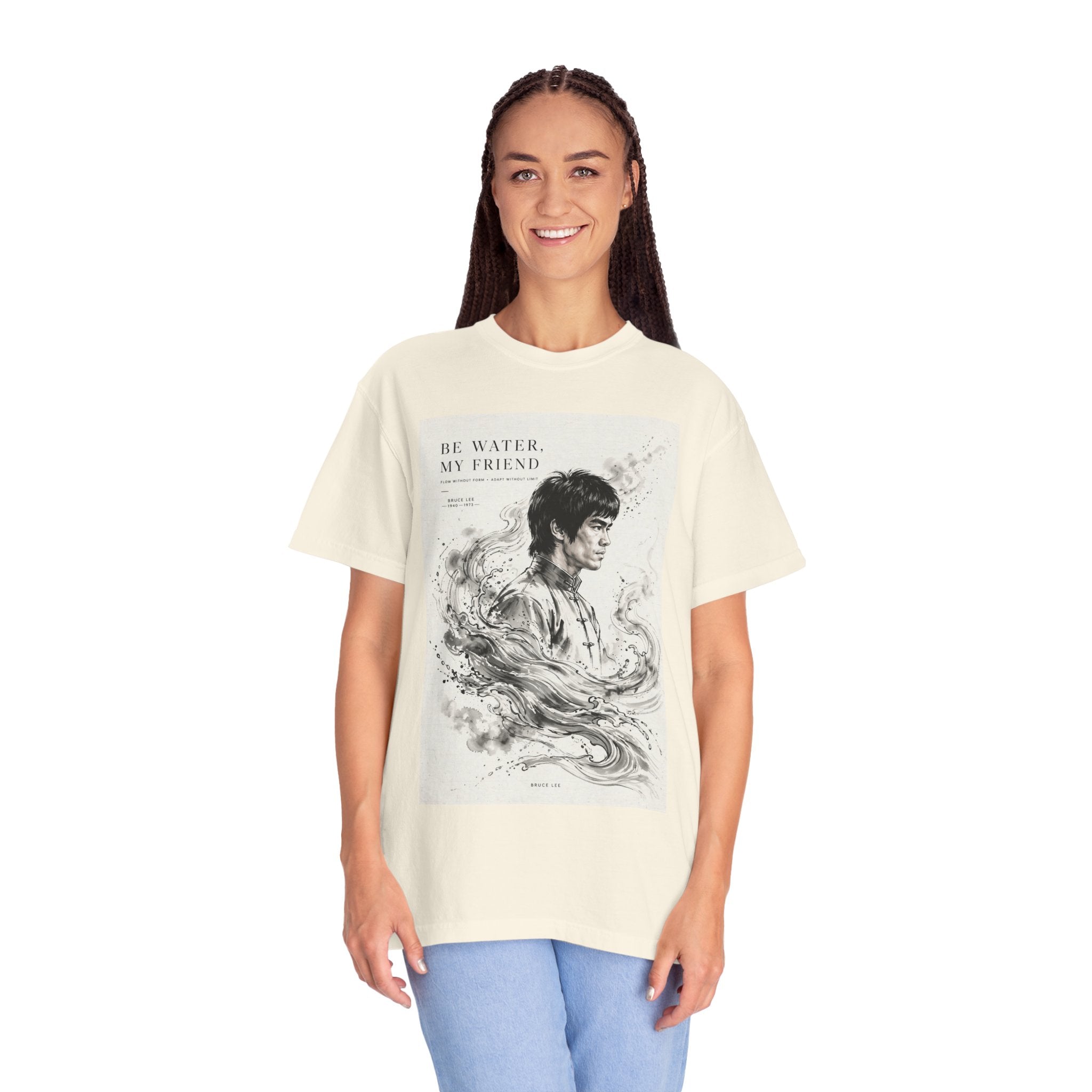 Unisex Garment-Dyed Multiple Colors T-shirt | Bruce Lee's Be Water My Friend