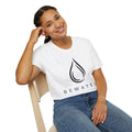 BEWATER Logo White T-Shirt — Minimal Water Drop Graphic Tee