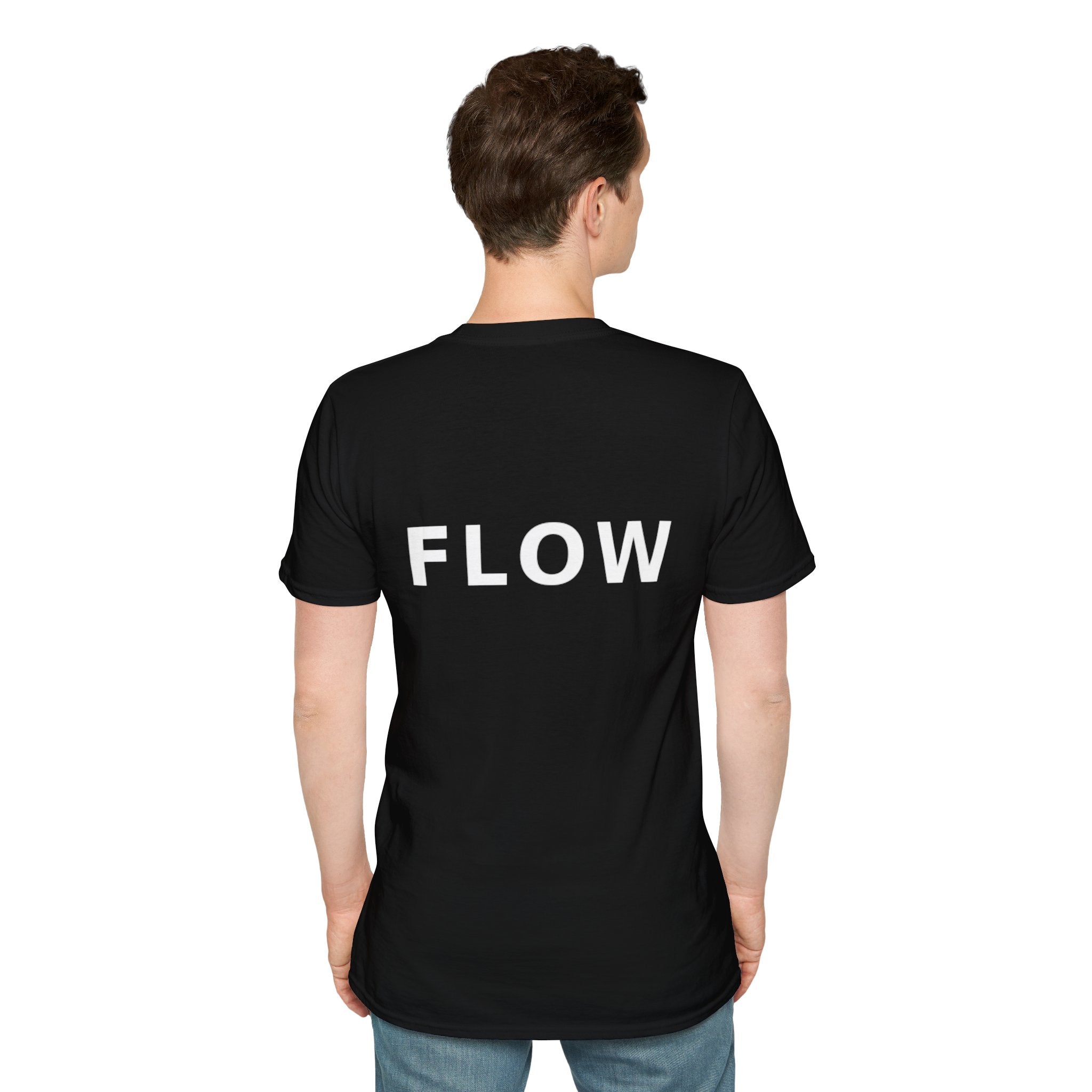 Flow Unisex Softstyle Black T-Shirt NOTHING IS FIXED EVERYTHING FLOWS' Graphic Tee