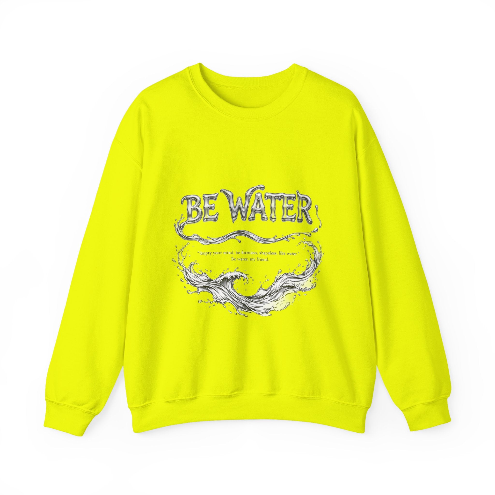Embrace the Way – Bruce Lee "Be Water" Crew Sweatshirt, Thick Cotton Blend, Ideal Gift for Martial Arts Lovers & Thinkers