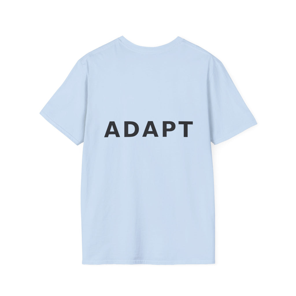 Adapt Unisex Softstyle Light Blue T-Shirt Change Is Constant, Adaptation Is Power' Graphic Tee