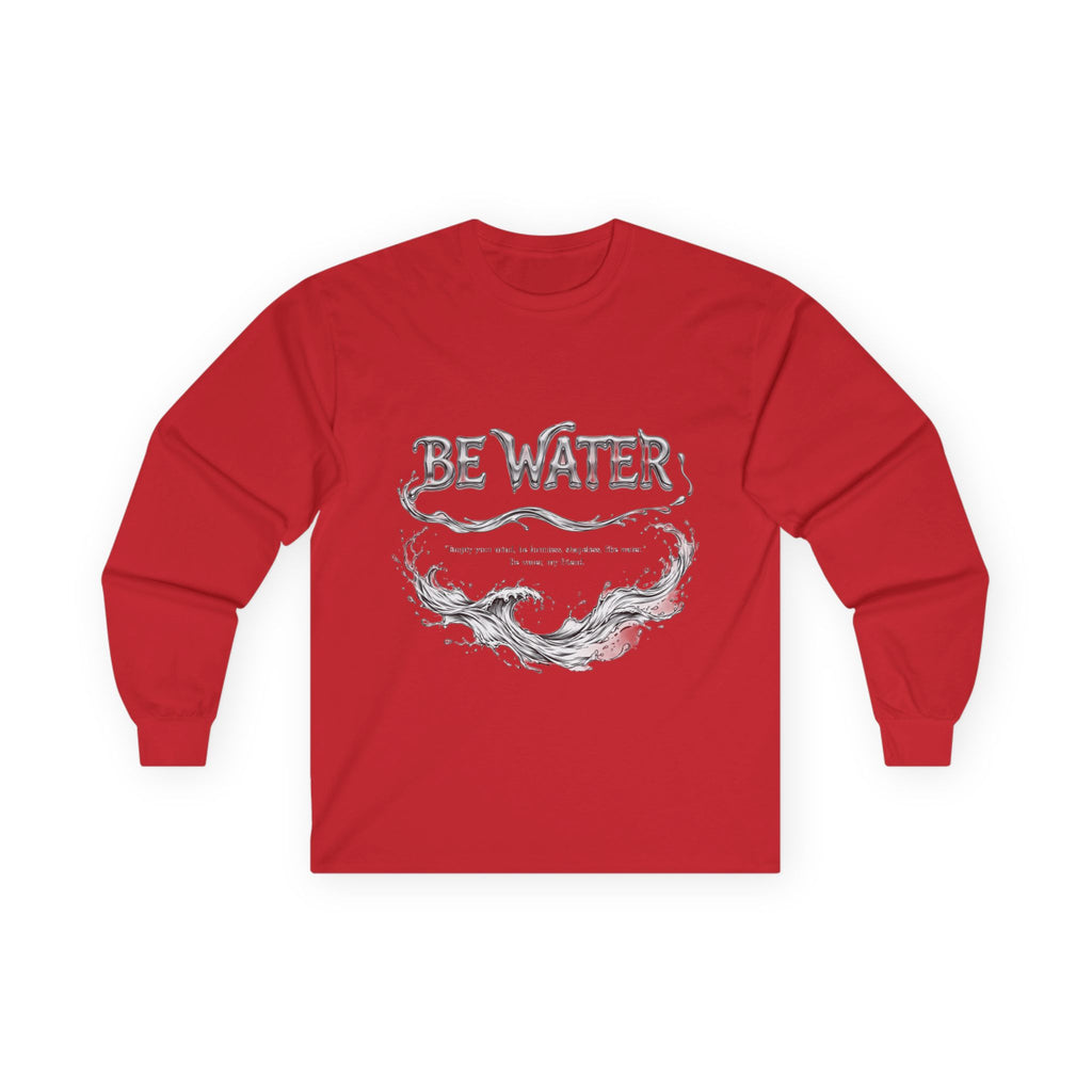 Embrace Adaptability – Bruce Lee "Be Water" Long Sleeve Shirt, Vintage Wash, Soft Touch, Ideal Gift for Philosophers & Warriors