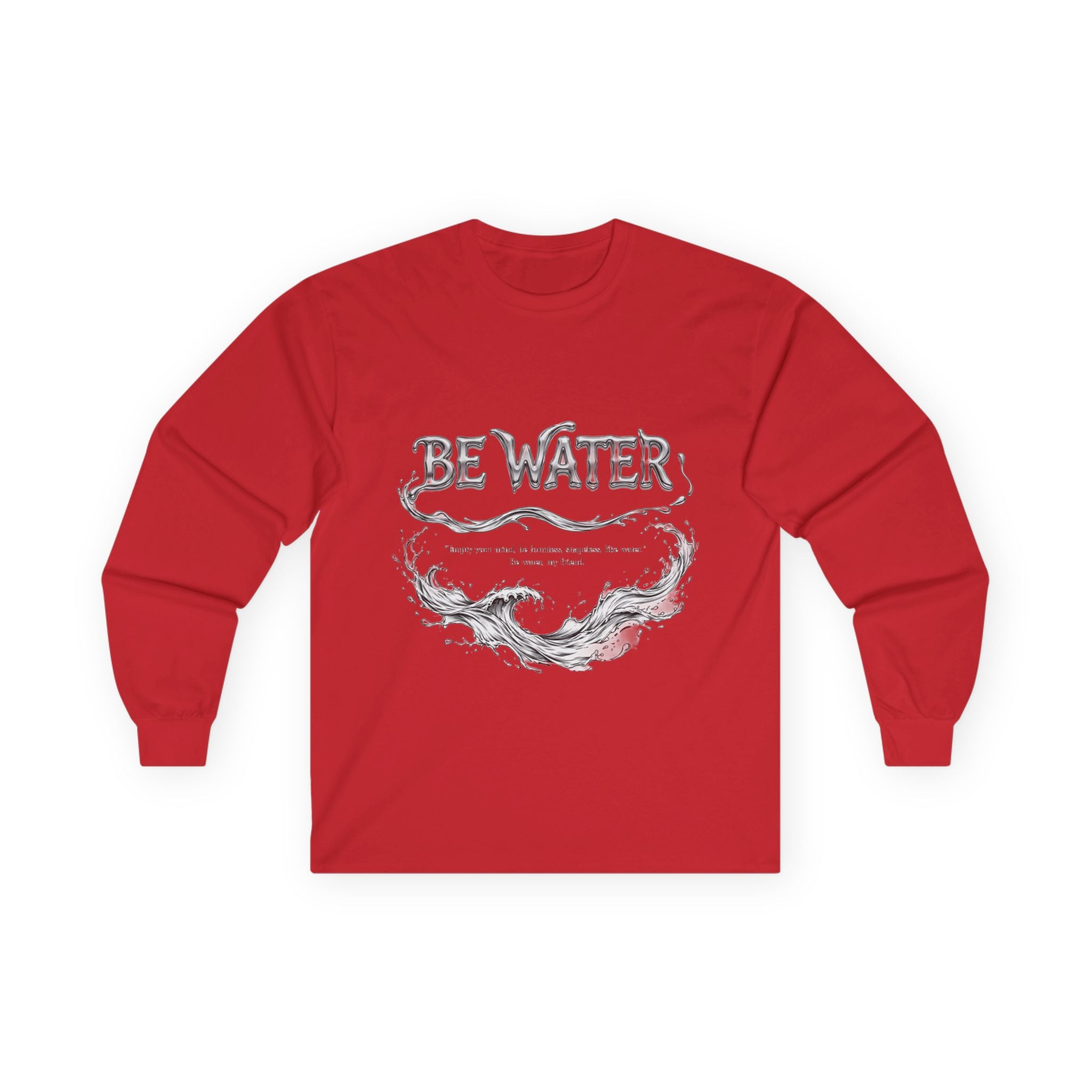 Embrace Adaptability – Bruce Lee "Be Water" Long Sleeve Shirt, Vintage Wash, Soft Touch, Ideal Gift for Philosophers & Warriors