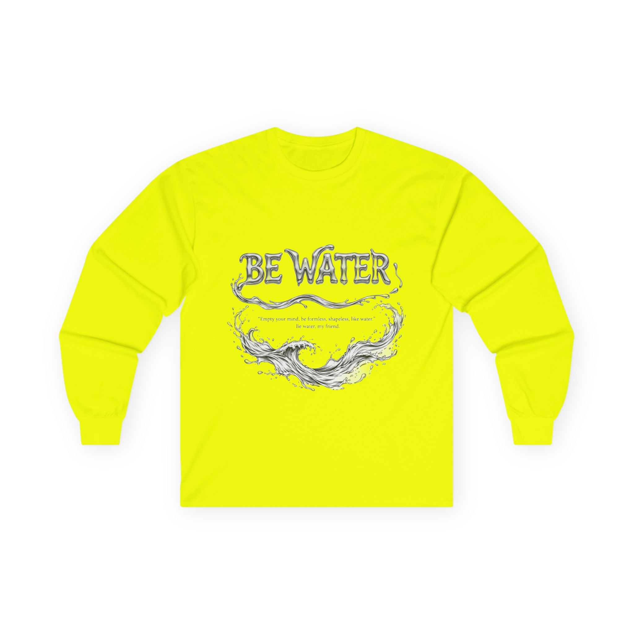 Embrace Adaptability – Bruce Lee "Be Water" Long Sleeve Shirt, Vintage Wash, Soft Touch, Ideal Gift for Philosophers & Warriors