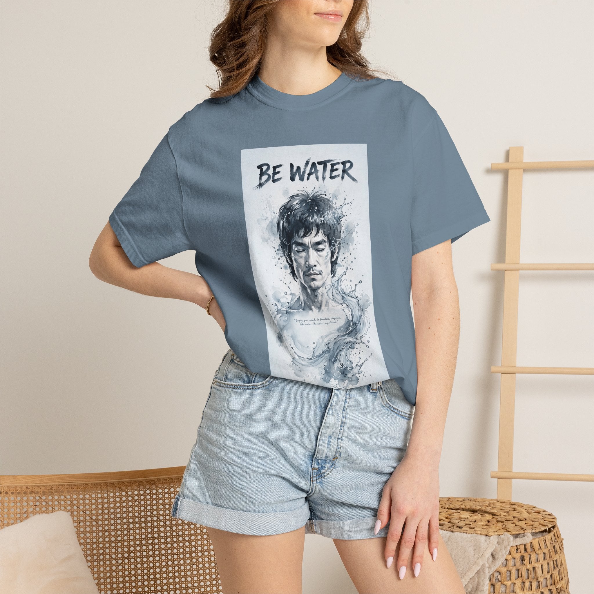 Unisex Garment-Dyed T-shirt | Remind You Be Water Like Bruce Lee