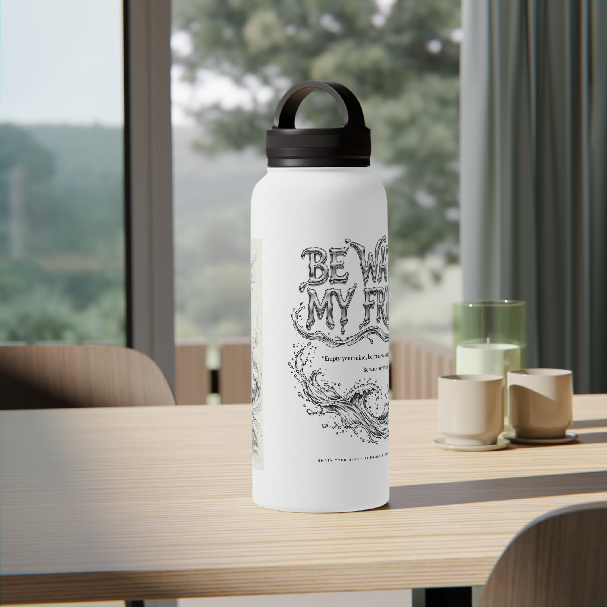 Embrace Adaptability – Bruce Lee "Be Water" Fitness Water Bottle, Ideal Gift for Martial Arts Fans, Athletes, and Mindfulness Seekers