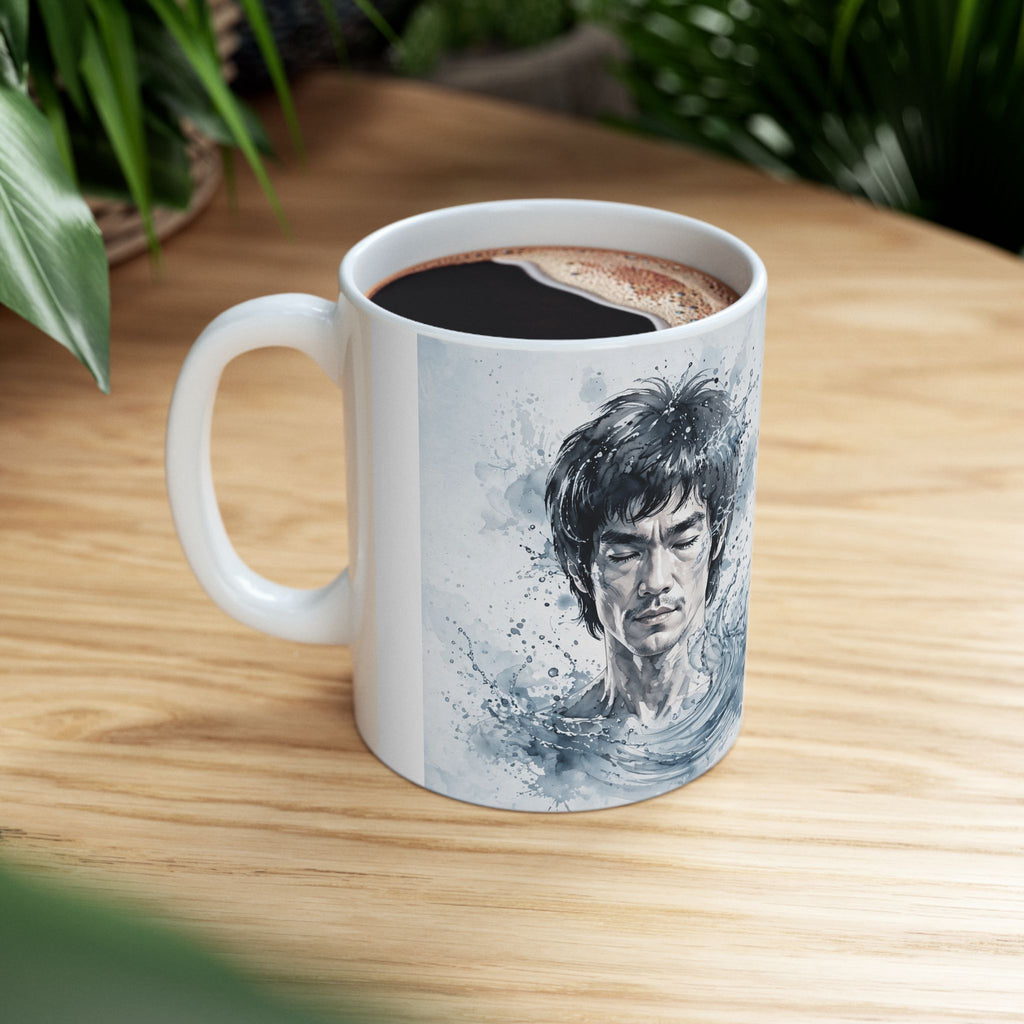Embrace Adaptability – Bruce Lee "Be Water" Mug, Ceramic with Iconic Art (11oz or 15oz)