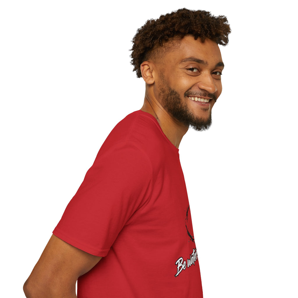 New T‑Shirt Minimal Zen Brush Circle with “Be Water, My Friend” Inspirational Graphic