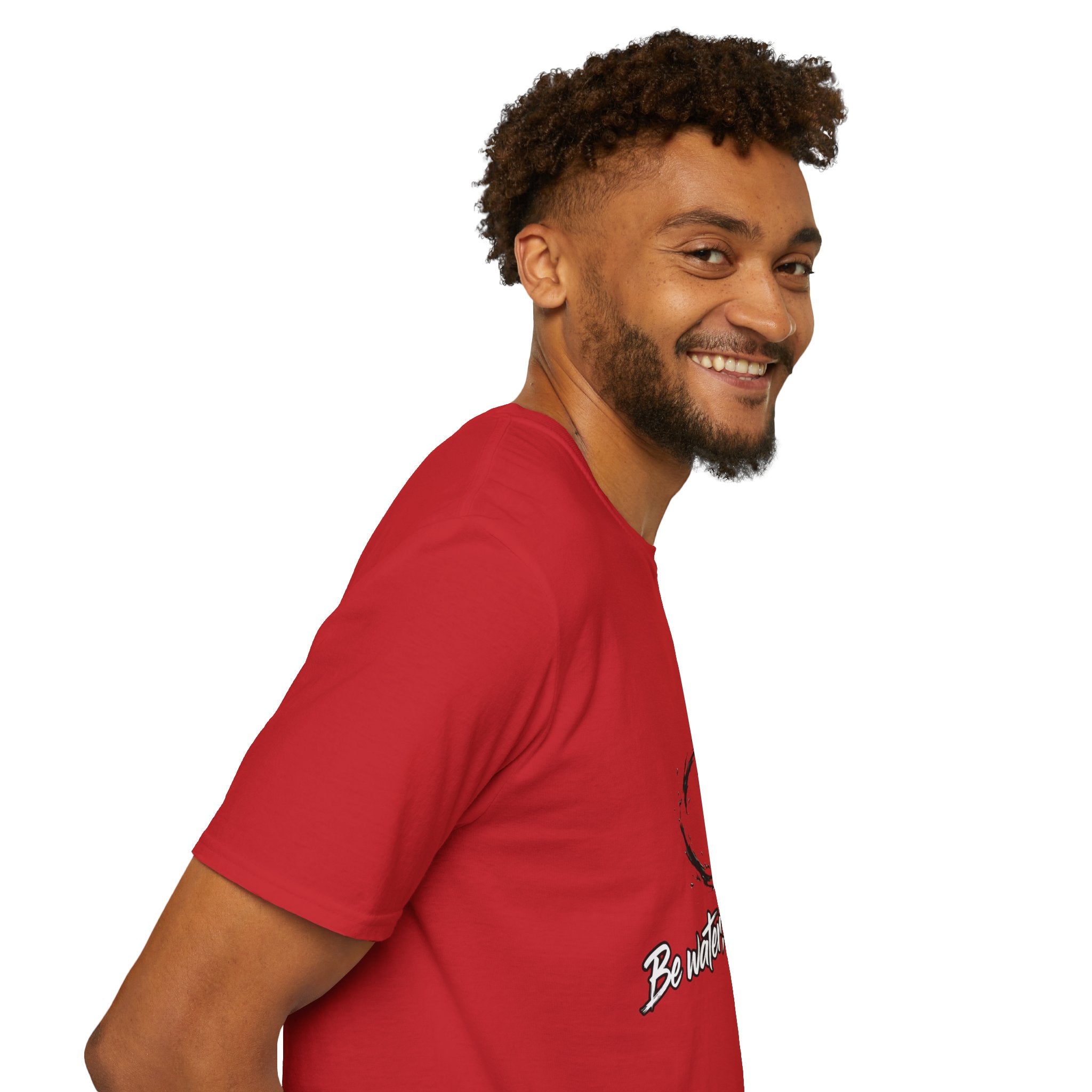 New T‑Shirt Minimal Zen Brush Circle with “Be Water, My Friend” Inspirational Graphic