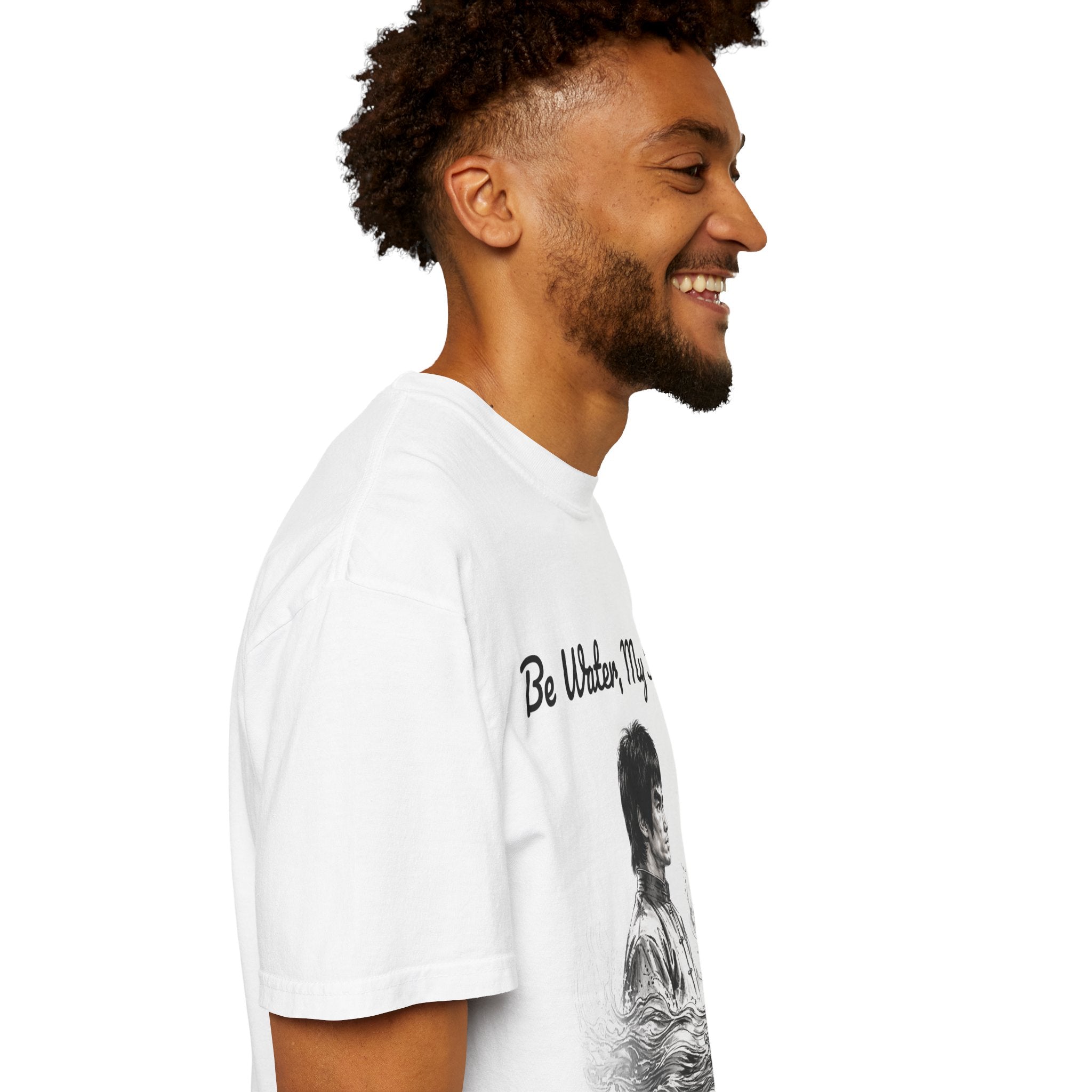 Embrace Adaptability: Bruce Lee Graphic T-Shirt, Classic Monochrome Portrait, Vintage Wash