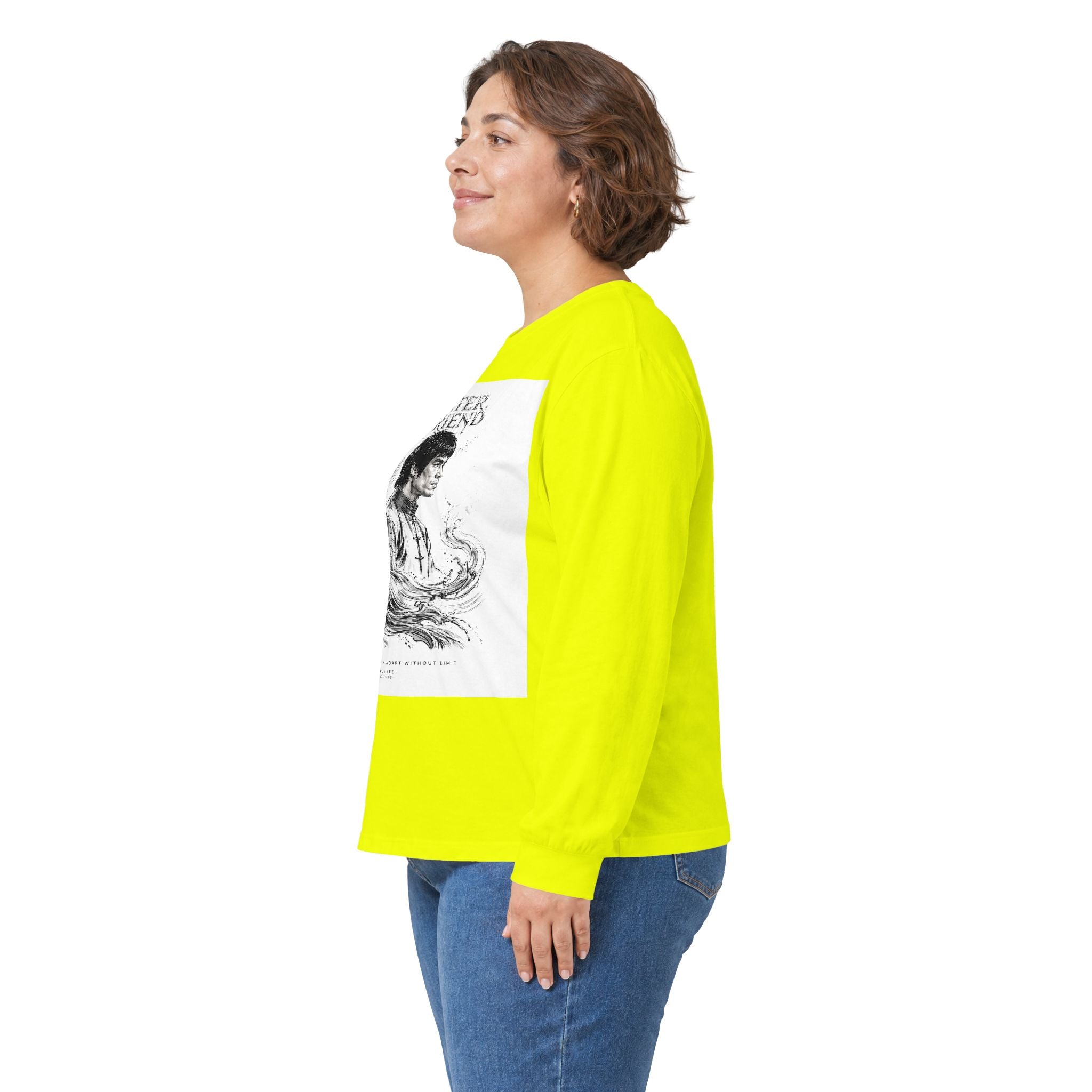 "Be Water" Long Sleeve T-Shirt – Bruce Lee Iconic Quote, Lightweight & Comfortable for Everyday Wear