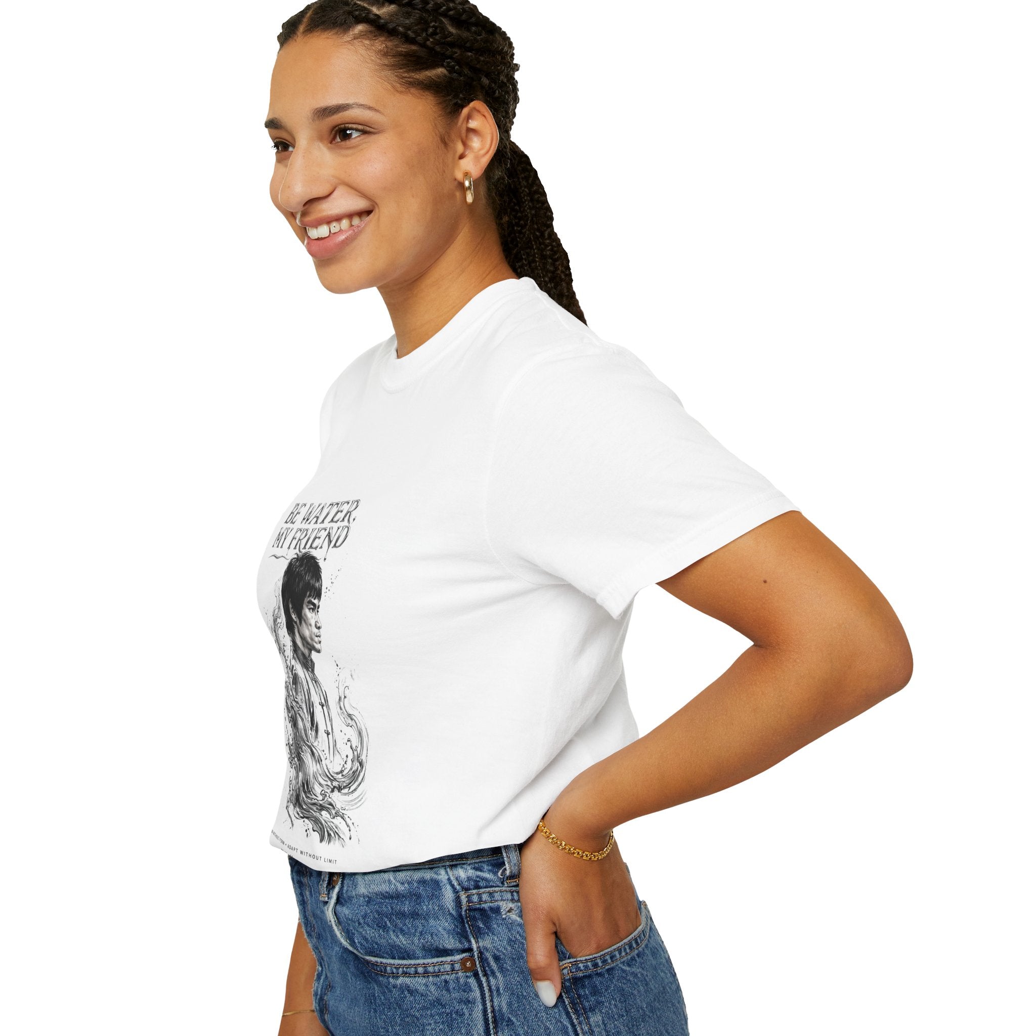Unisex Garment-Dyed White T-shirt | Bruce Lee's Be Water My Friend