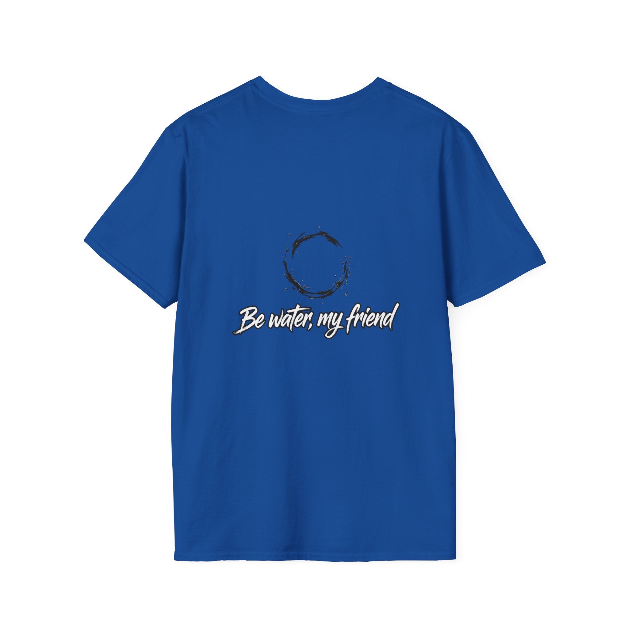 New T‑Shirt Minimal Zen Brush Circle with “Be Water, My Friend” Inspirational Graphic