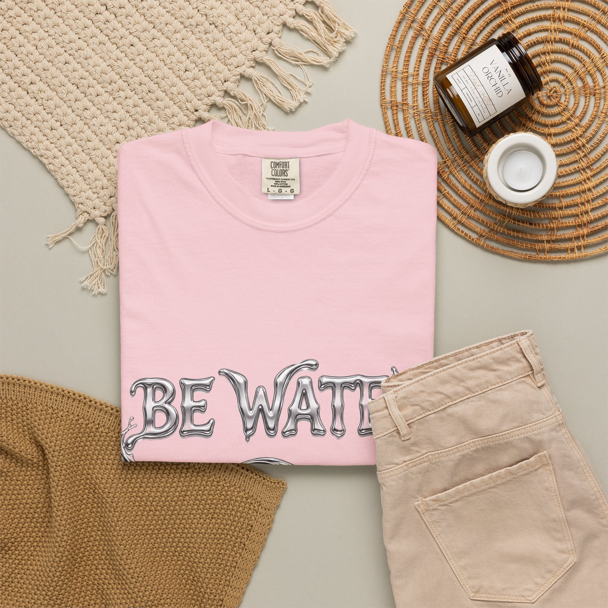 Bruce Lee "Be Water" Philosophy T-Shirt | Garment-Dyed Relaxed Fit, Unisex Style