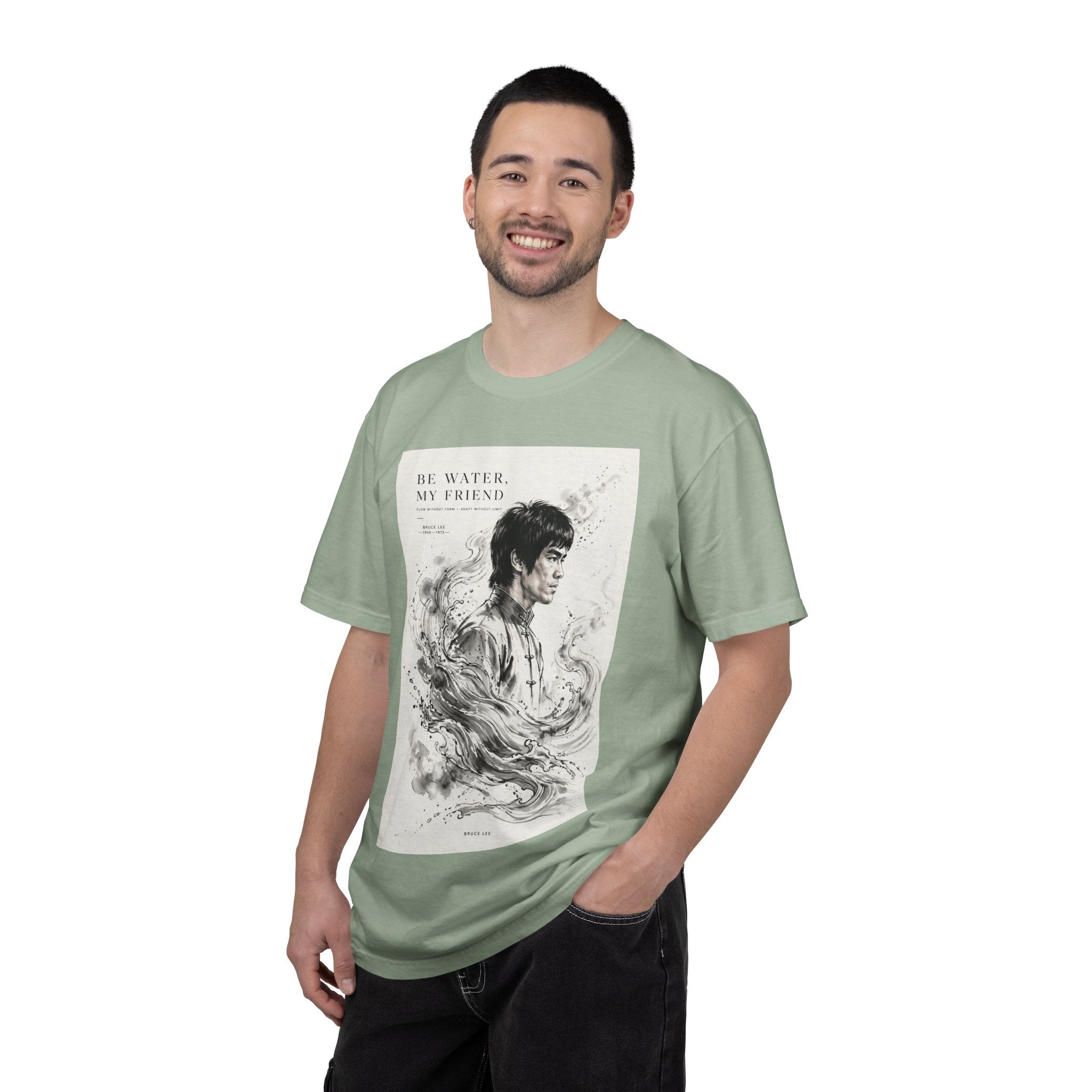 Unisex Garment-Dyed Multiple Colors T-shirt | Bruce Lee's Be Water My Friend