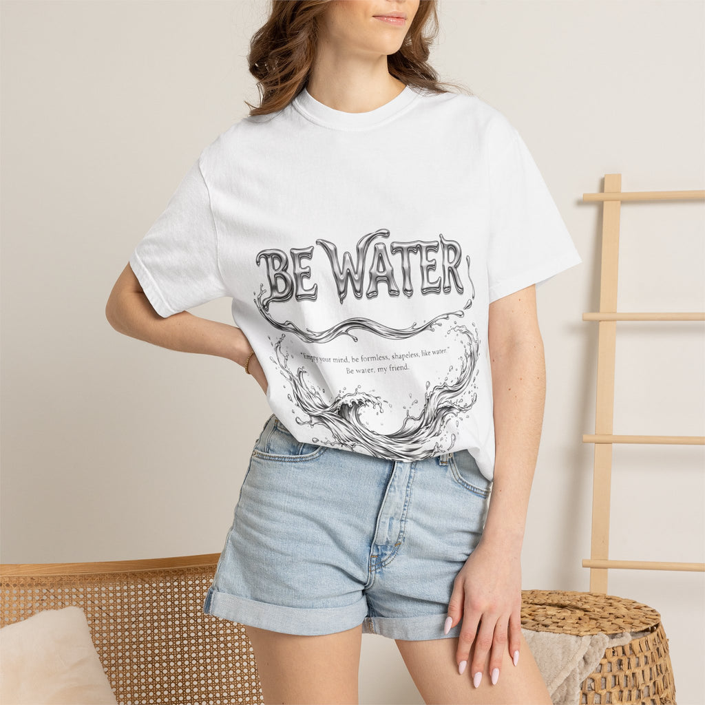 Bruce Lee "Be Water" Philosophy T-Shirt | Garment-Dyed Relaxed Fit, Unisex Style