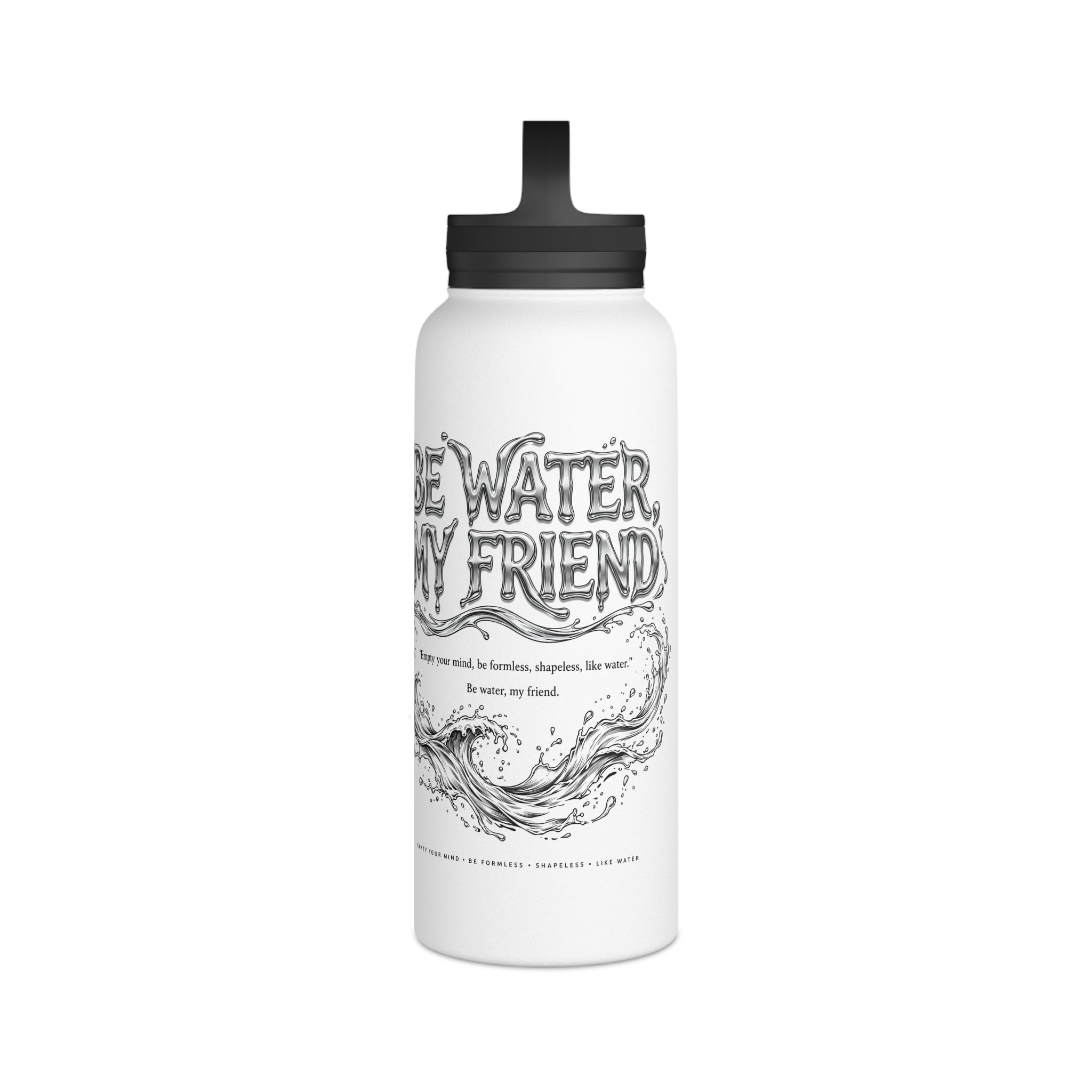 Embrace Adaptability – Bruce Lee "Be Water" Fitness Water Bottle, Ideal Gift for Martial Arts Fans, Athletes, and Mindfulness Seekers