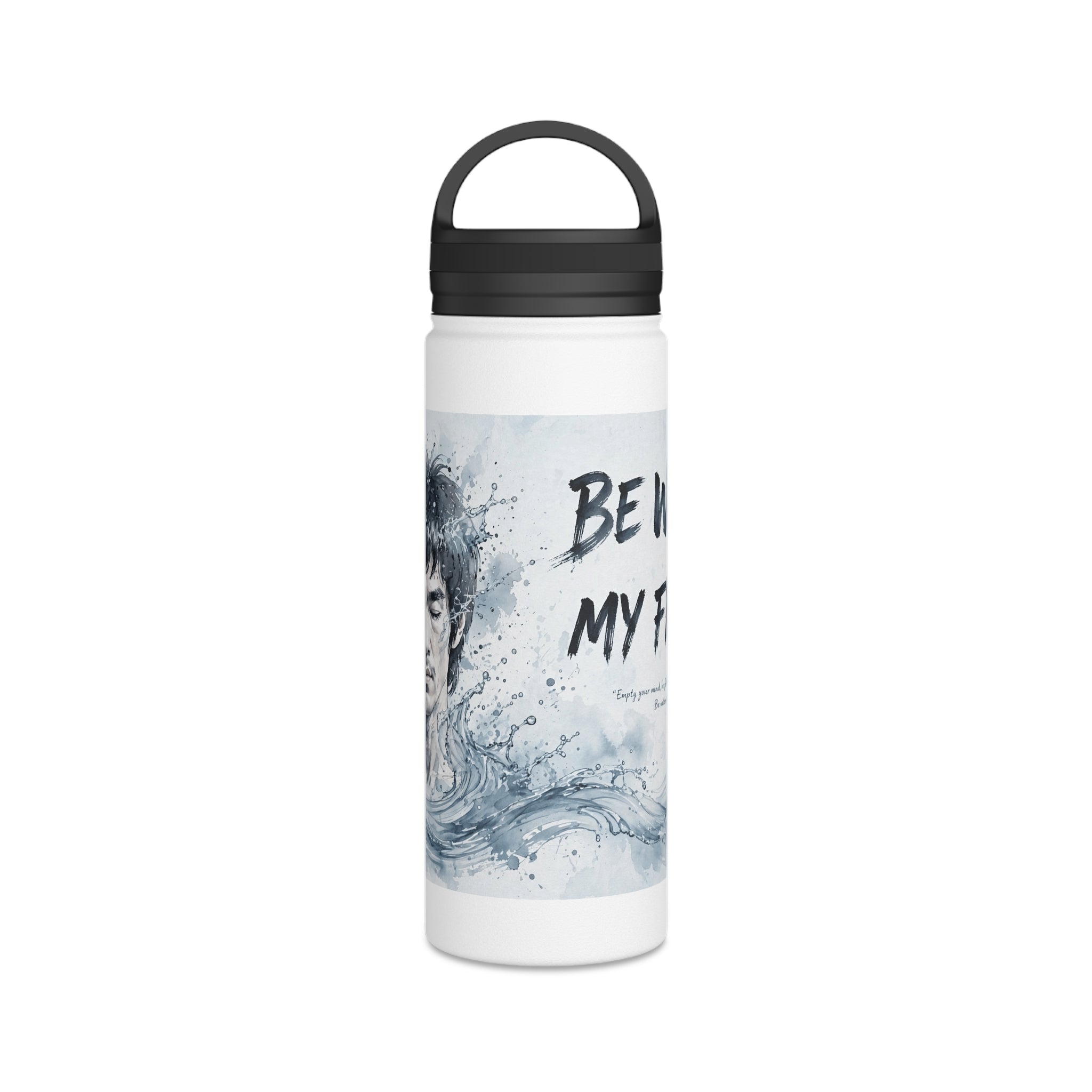 Bruce Lee "Be Water, My Friend" Sports Water Bottle – BPA-Free, Leak-Proof Flip Lid, Inspirational Martial Arts Quote Gym Bottle (12oz / 18oz/ 32oz)