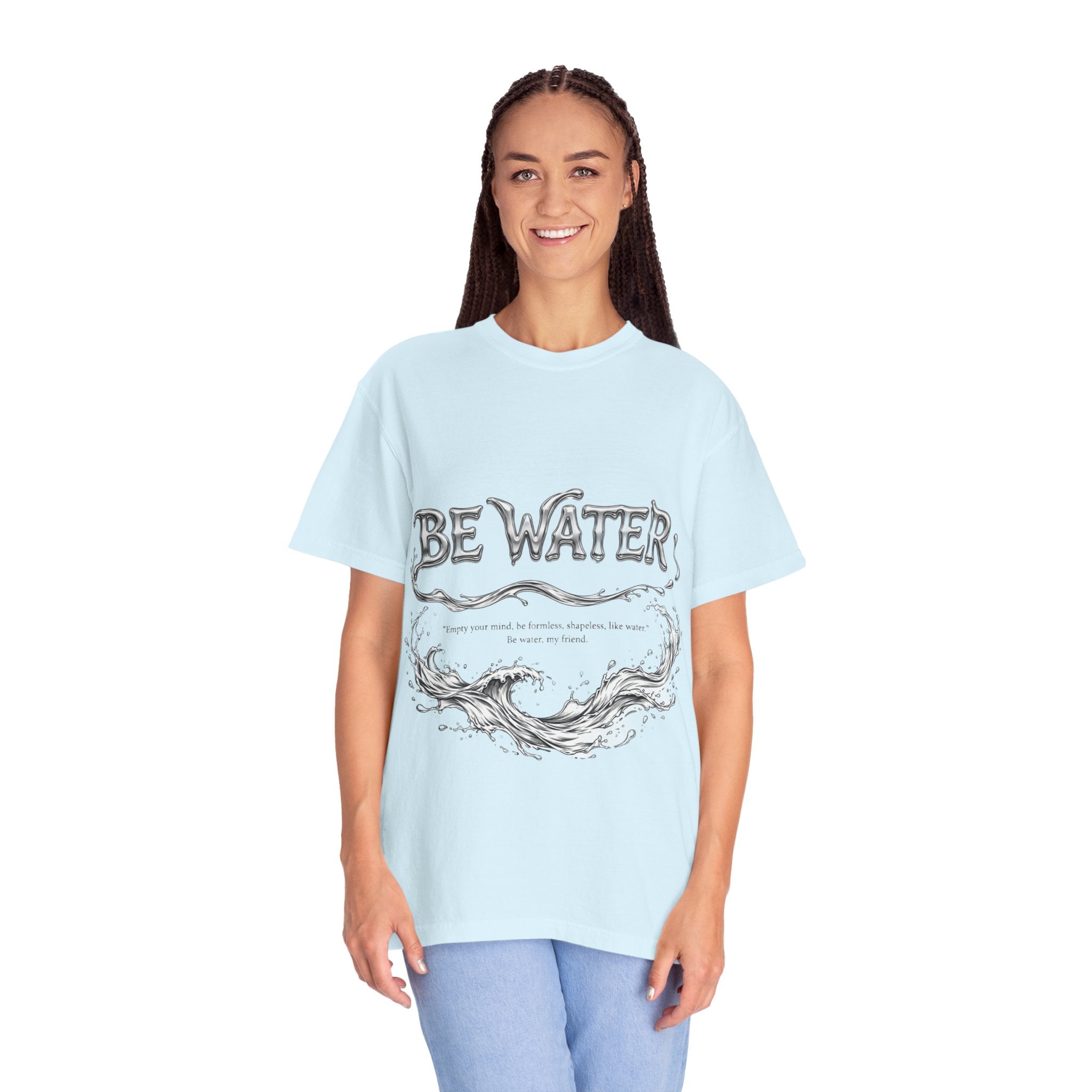 Bruce Lee "Be Water" Philosophy T-Shirt | Garment-Dyed Relaxed Fit, Unisex Style