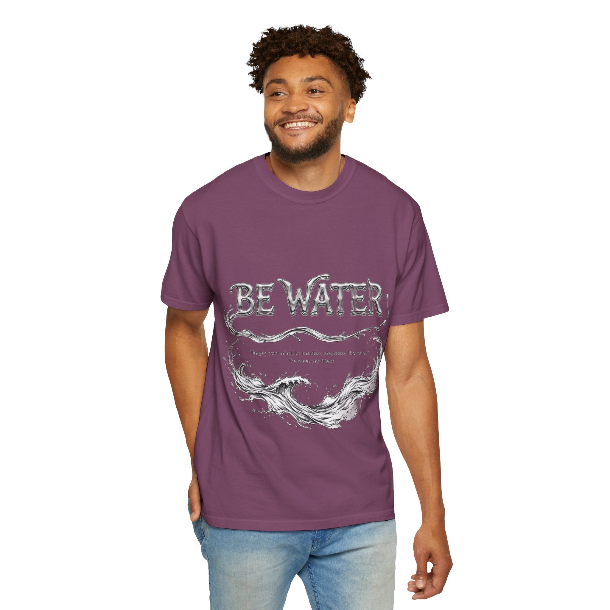 Bruce Lee "Be Water" Philosophy T-Shirt | Garment-Dyed Relaxed Fit, Unisex Style