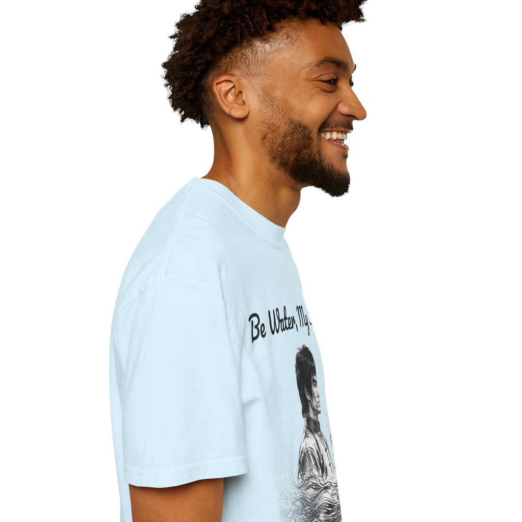 Embrace Adaptability: Bruce Lee Graphic T-Shirt, Classic Monochrome Portrait, Vintage Wash