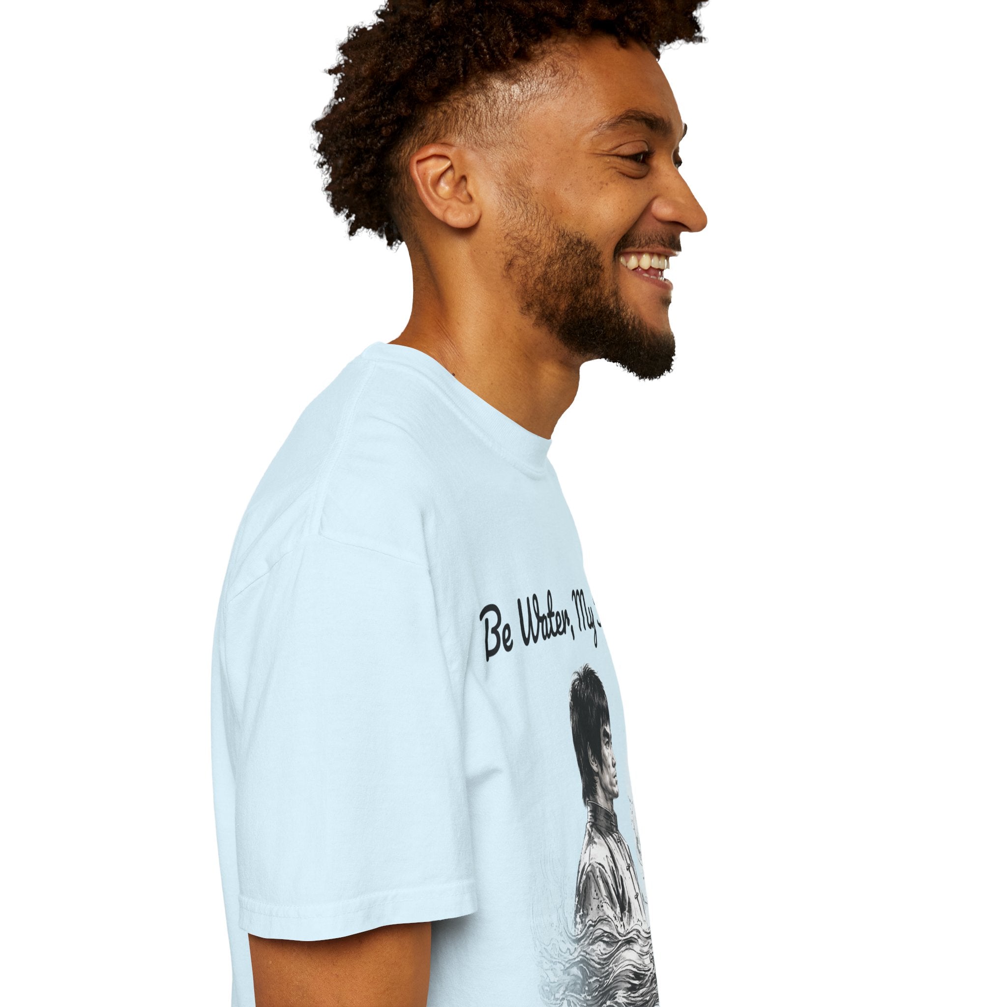 Embrace Adaptability: Bruce Lee Graphic T-Shirt, Classic Monochrome Portrait, Vintage Wash