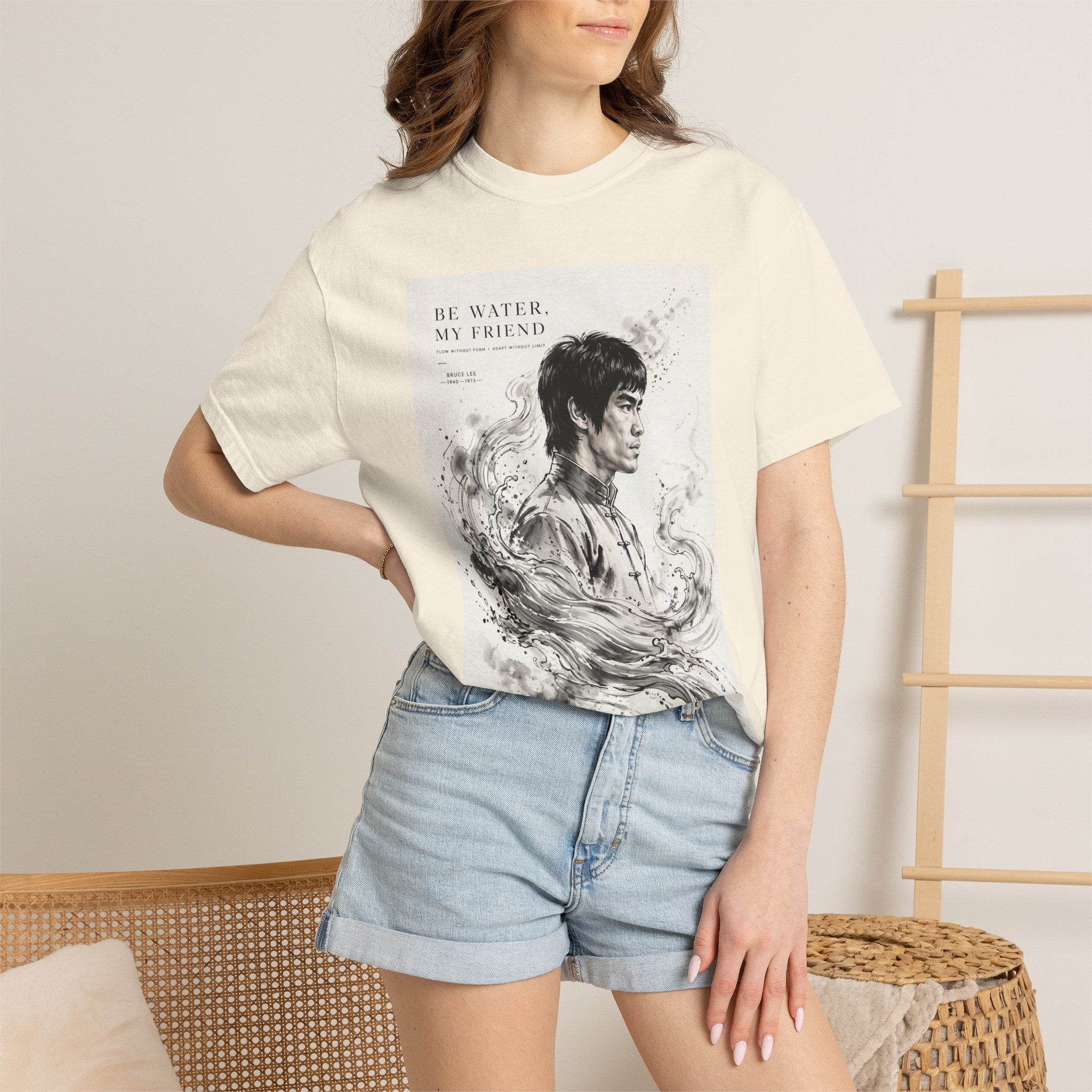 Unisex Garment-Dyed Multiple Colors T-shirt | Bruce Lee's Be Water My Friend