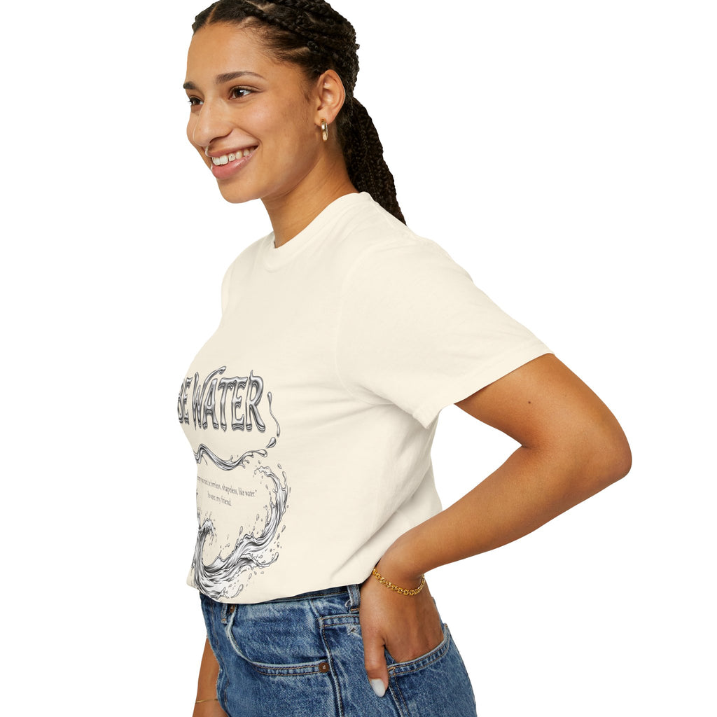 Bruce Lee "Be Water" Philosophy T-Shirt | Garment-Dyed Relaxed Fit, Unisex Style