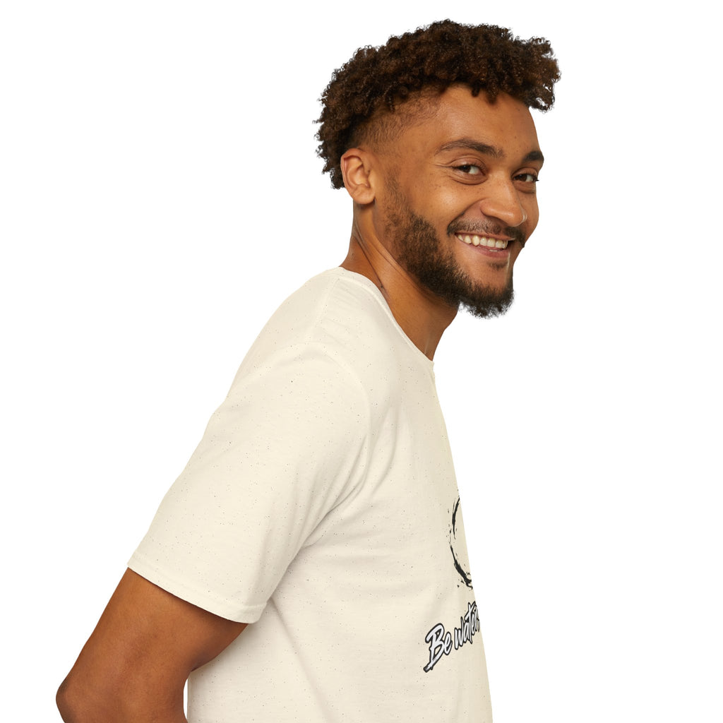 New T‑Shirt Minimal Zen Brush Circle with “Be Water, My Friend” Inspirational Graphic