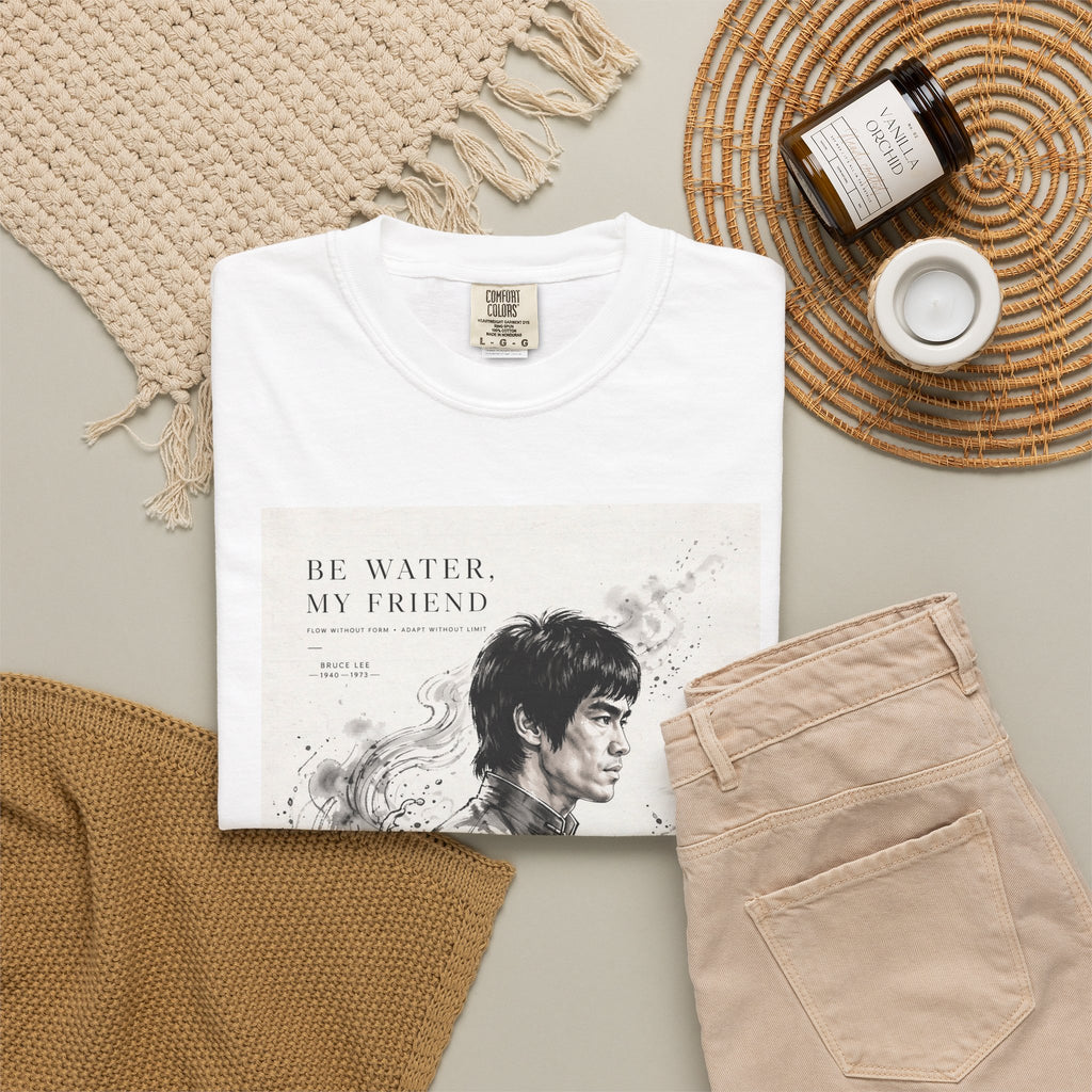 Unisex Garment-Dyed Multiple Colors T-shirt | Bruce Lee's Be Water My Friend