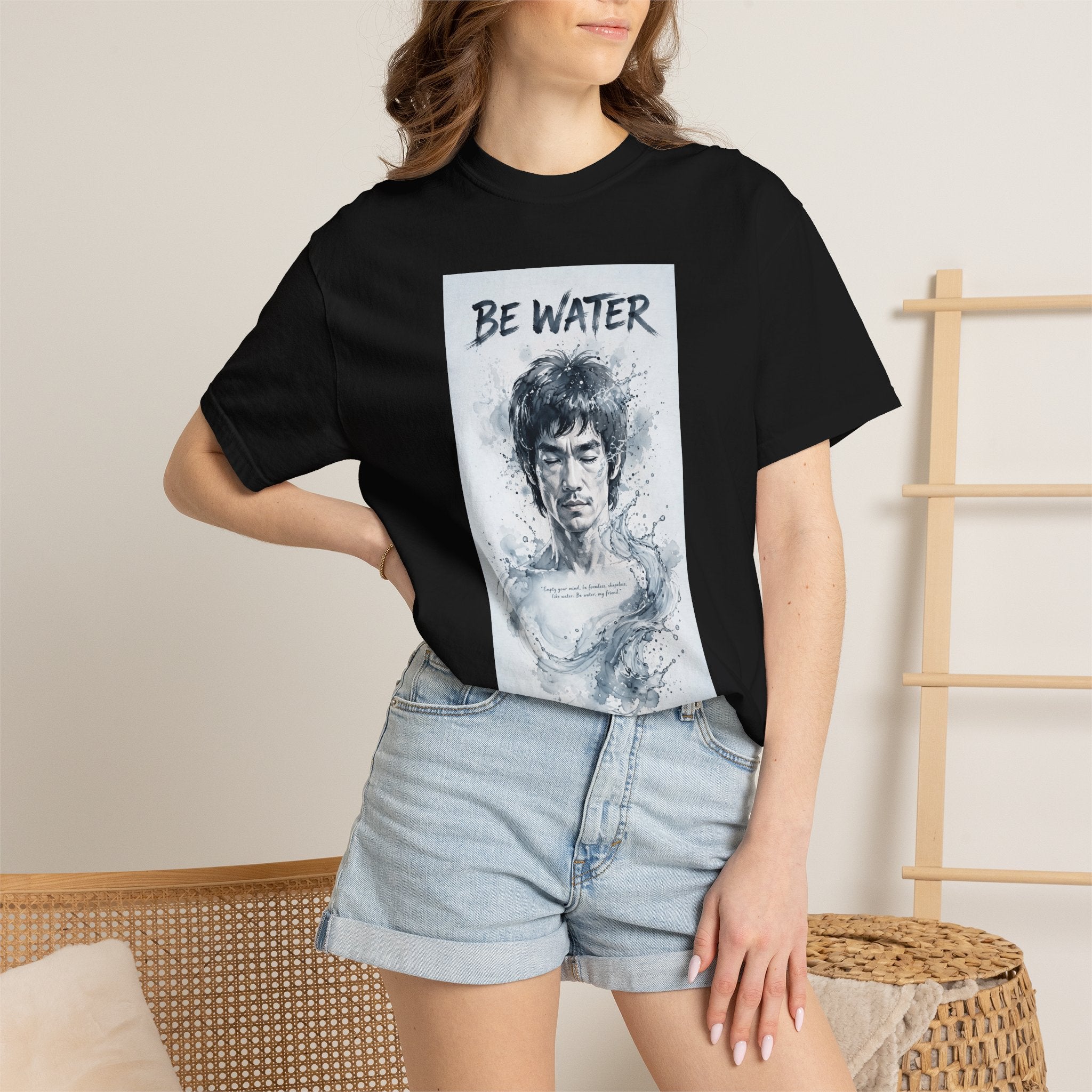 Unisex Garment-Dyed T-shirt | Remind You Be Water Like Bruce Lee