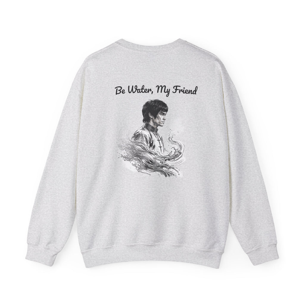 Flow Like Water: Bruce Lee Philosophy Sweatshirt – Timeless Wisdom Meets Warm Comfort, Ribbed Cuffs & Hem, Vintage Wash