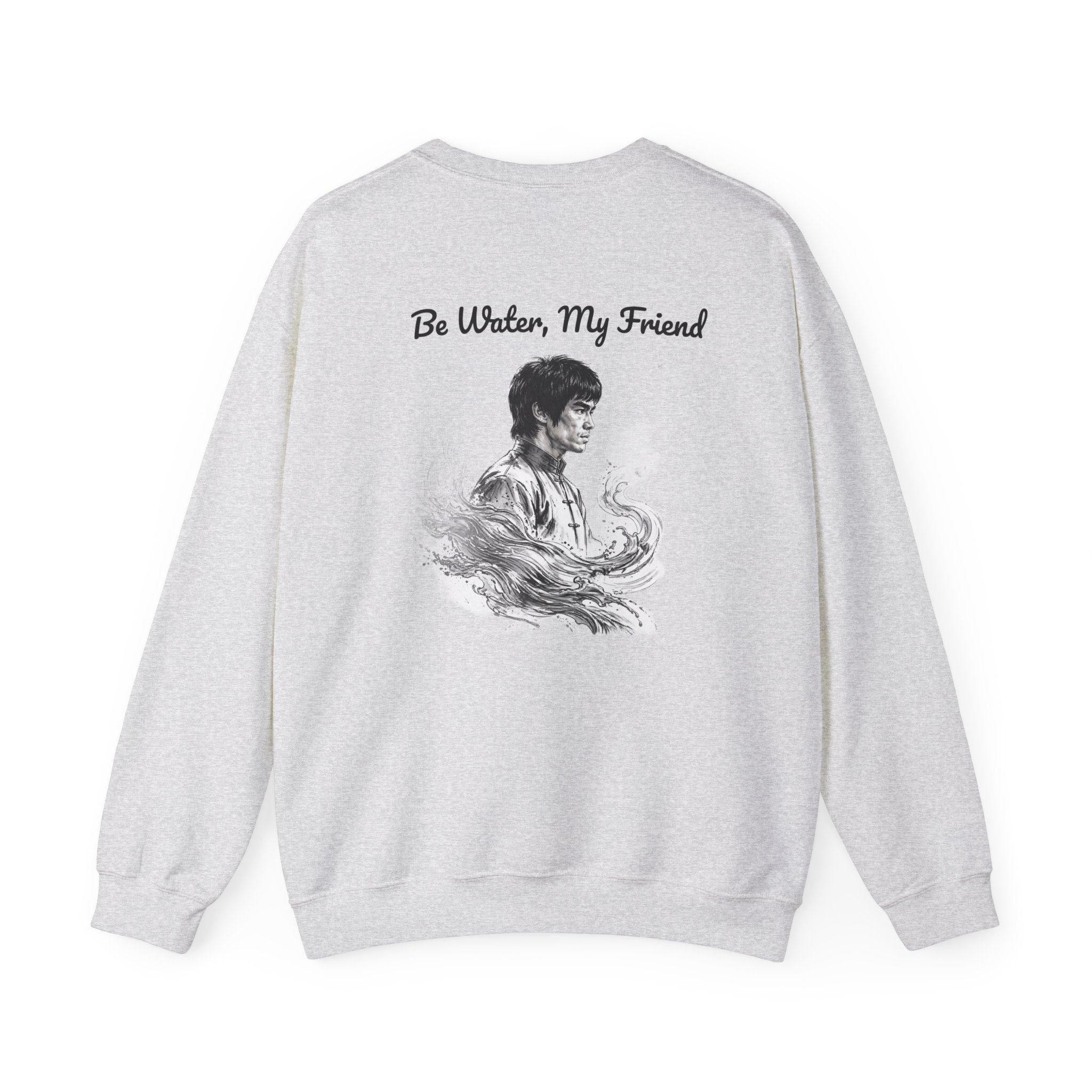 Flow Like Water: Bruce Lee Philosophy Sweatshirt – Timeless Wisdom Meets Warm Comfort, Ribbed Cuffs & Hem, Vintage Wash