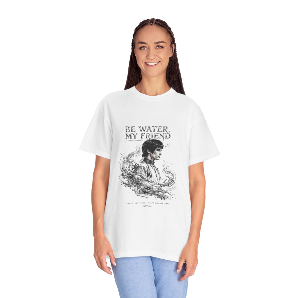Unisex Garment-Dyed White T-shirt | Bruce Lee's Be Water My Friend