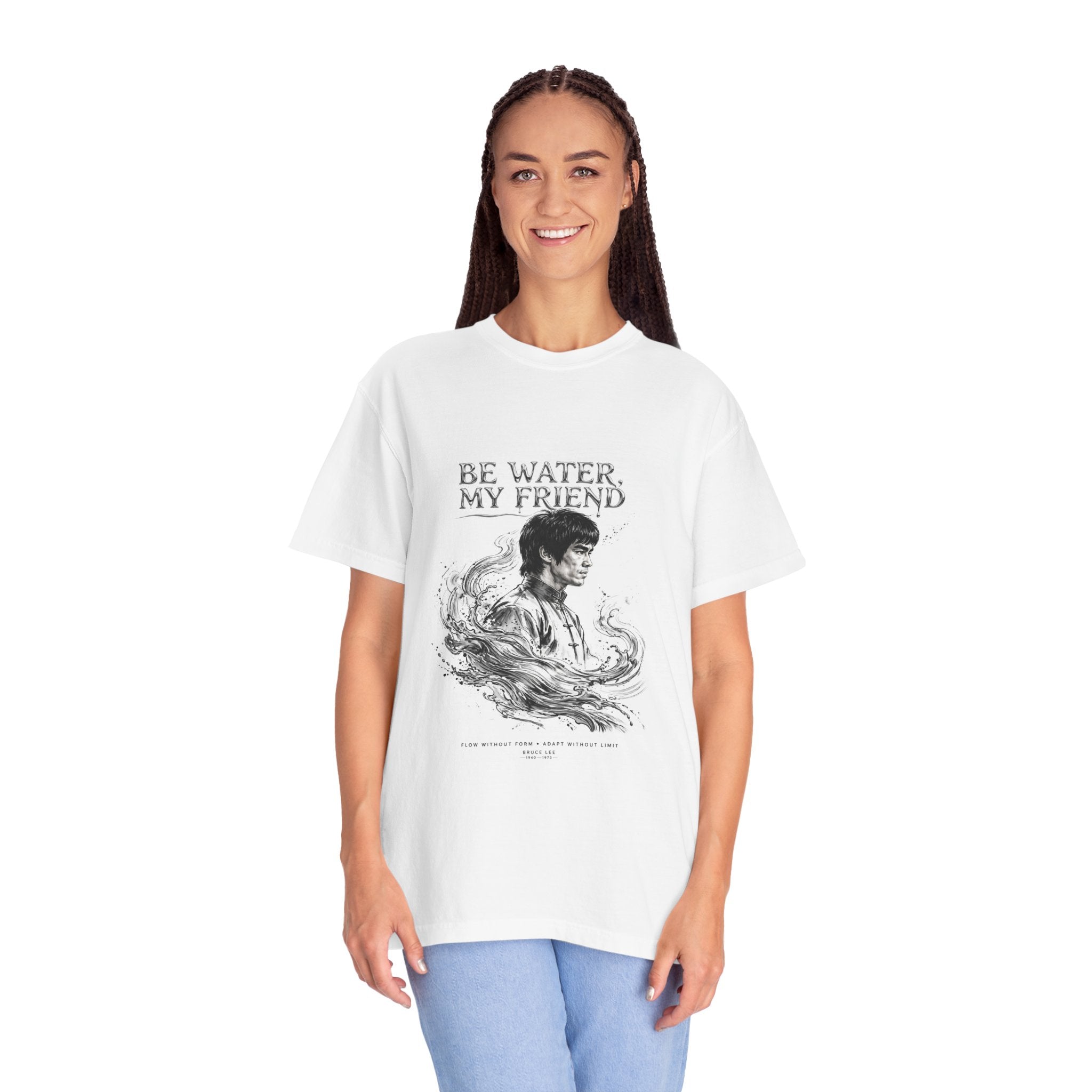 Unisex Garment-Dyed White T-shirt | Bruce Lee's Be Water My Friend