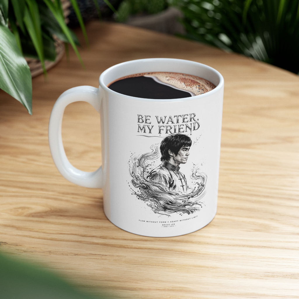 Bruce Lee “Be Water, My Friend” Ceramic Mug – Martial Arts Philosophy Gift (11oz / 15oz)