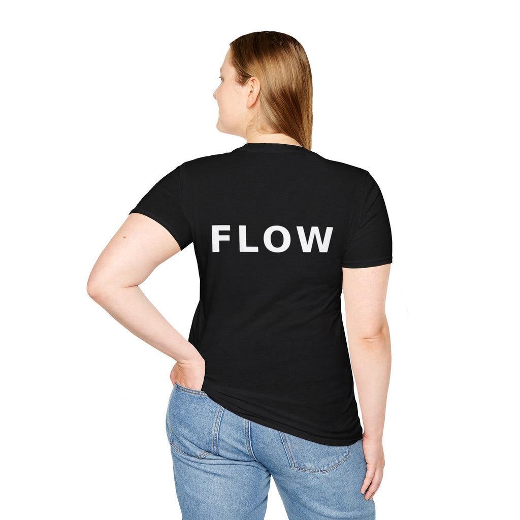 Flow Unisex Softstyle Black T-Shirt NOTHING IS FIXED EVERYTHING FLOWS' Graphic Tee
