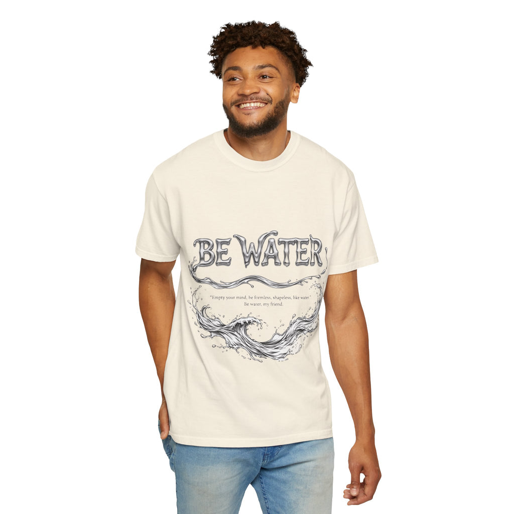 Bruce Lee "Be Water" Philosophy T-Shirt | Garment-Dyed Relaxed Fit, Unisex Style