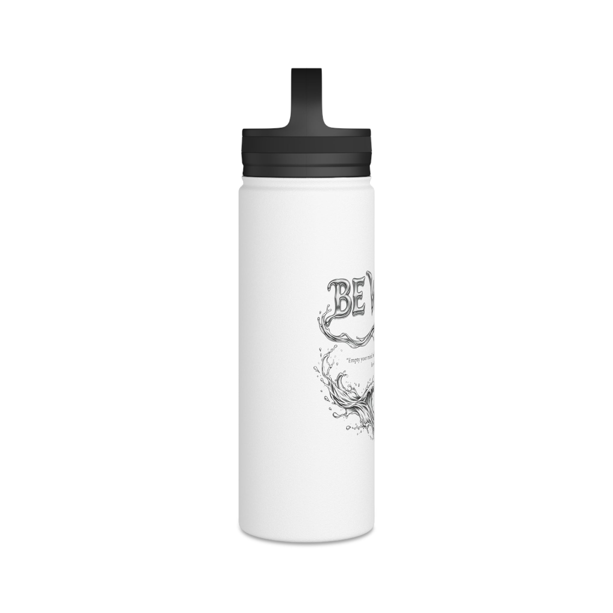 "Be Water" Sports Bottle – Bruce Lee Iconic Quote with Flowing Water Graphic, Perfect for Gym, Yoga, and Daily Hydration