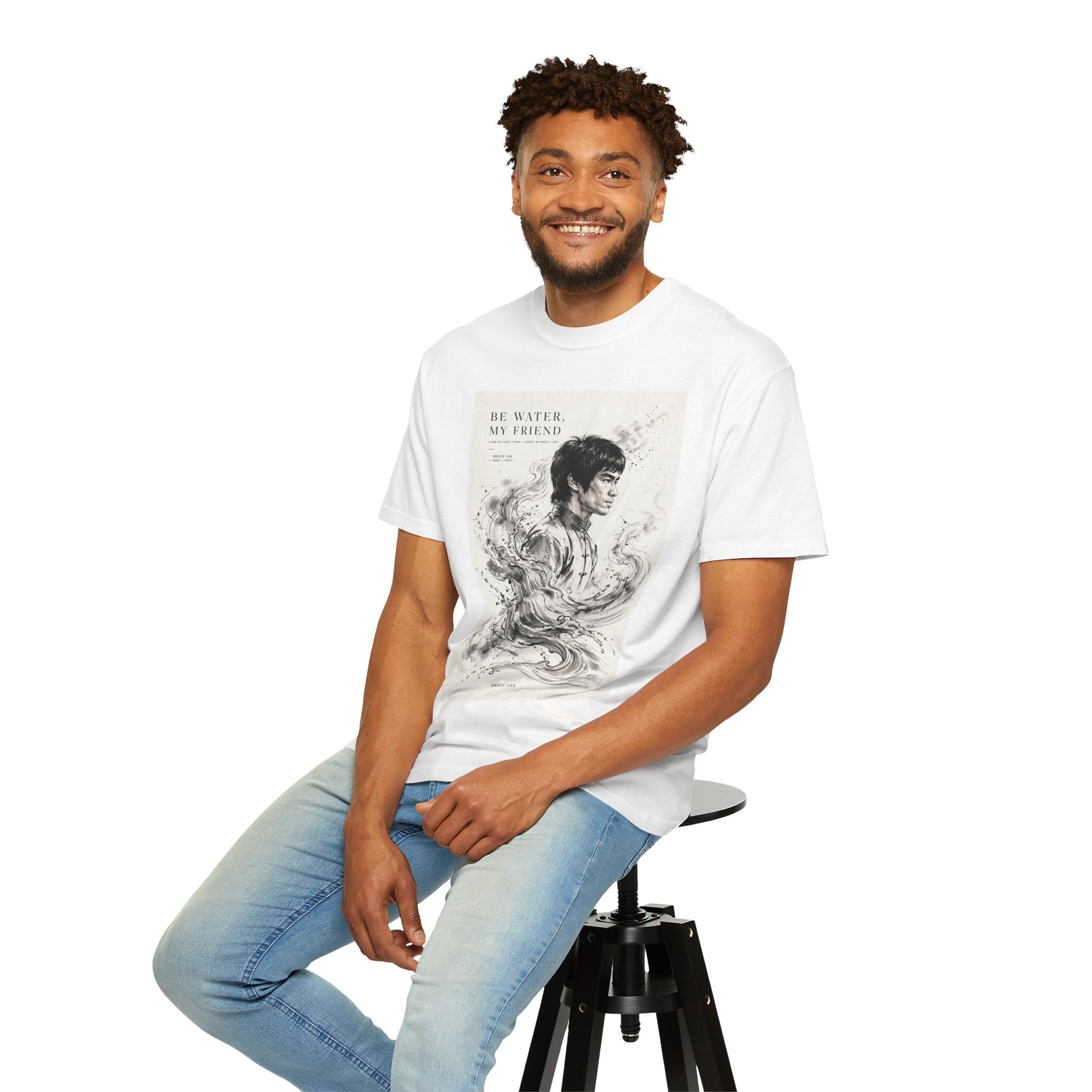 Unisex Garment-Dyed Multiple Colors T-shirt | Bruce Lee's Be Water My Friend
