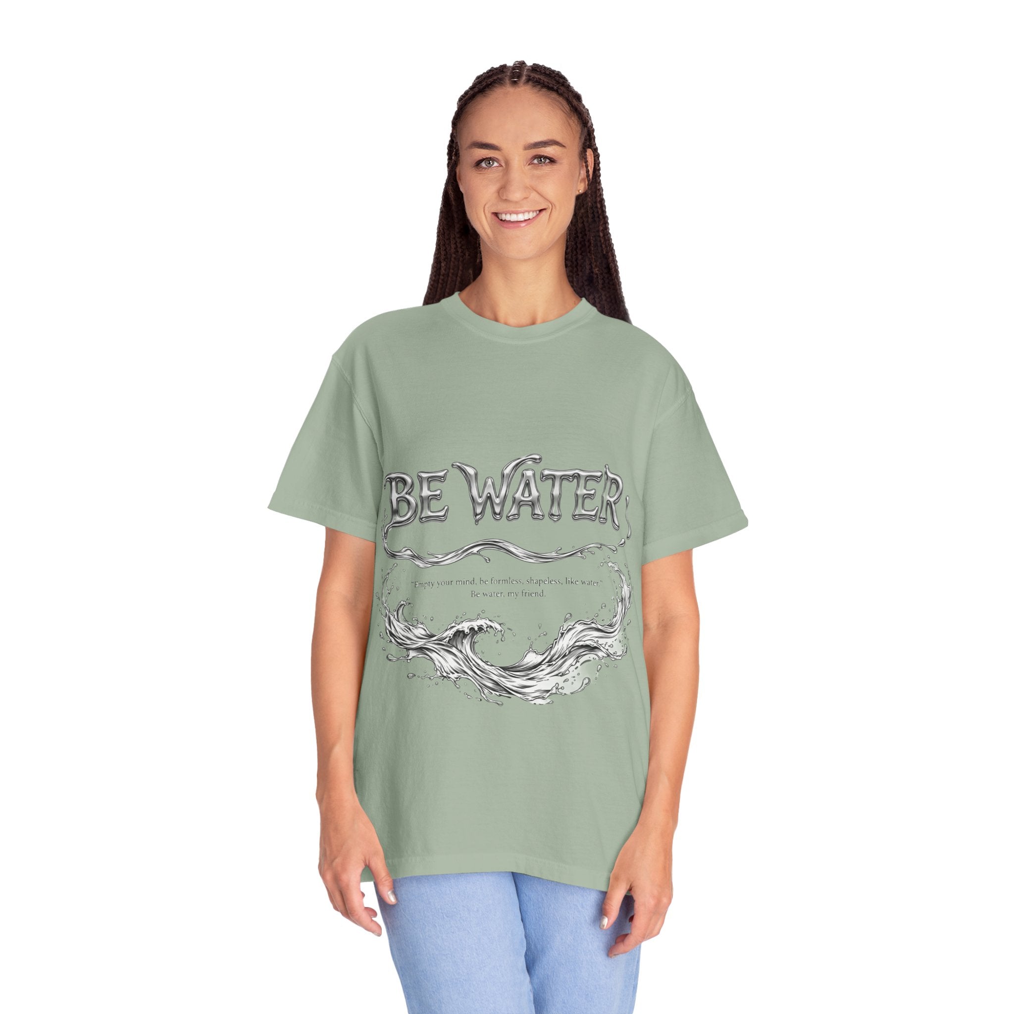 Bruce Lee "Be Water" Philosophy T-Shirt | Garment-Dyed Relaxed Fit, Unisex Style