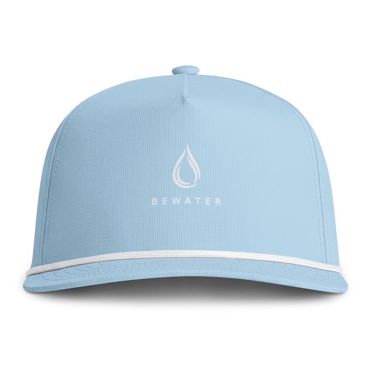BeWater Sunwashed Rope Cap - Retro Water Drop Logo Rope-Trim Baseball Hat