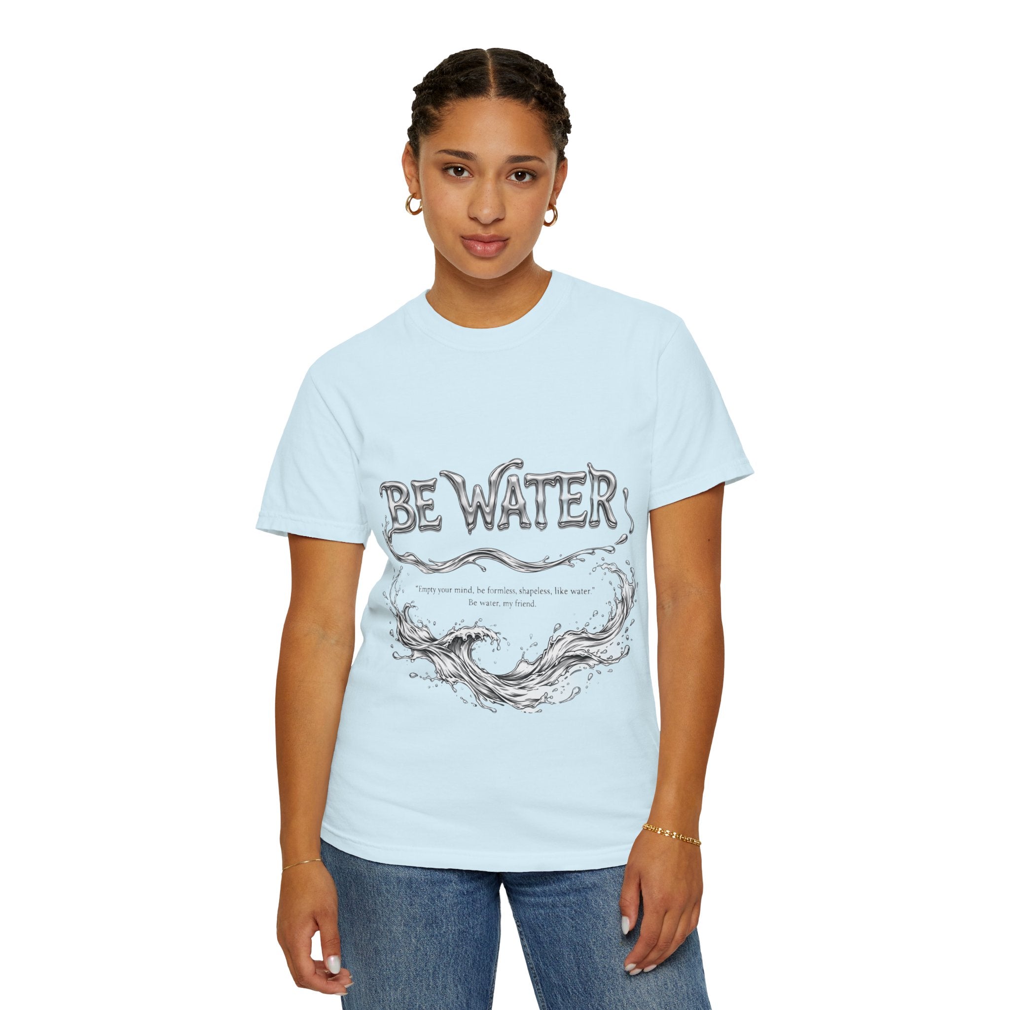 Bruce Lee "Be Water" Philosophy T-Shirt | Garment-Dyed Relaxed Fit, Unisex Style